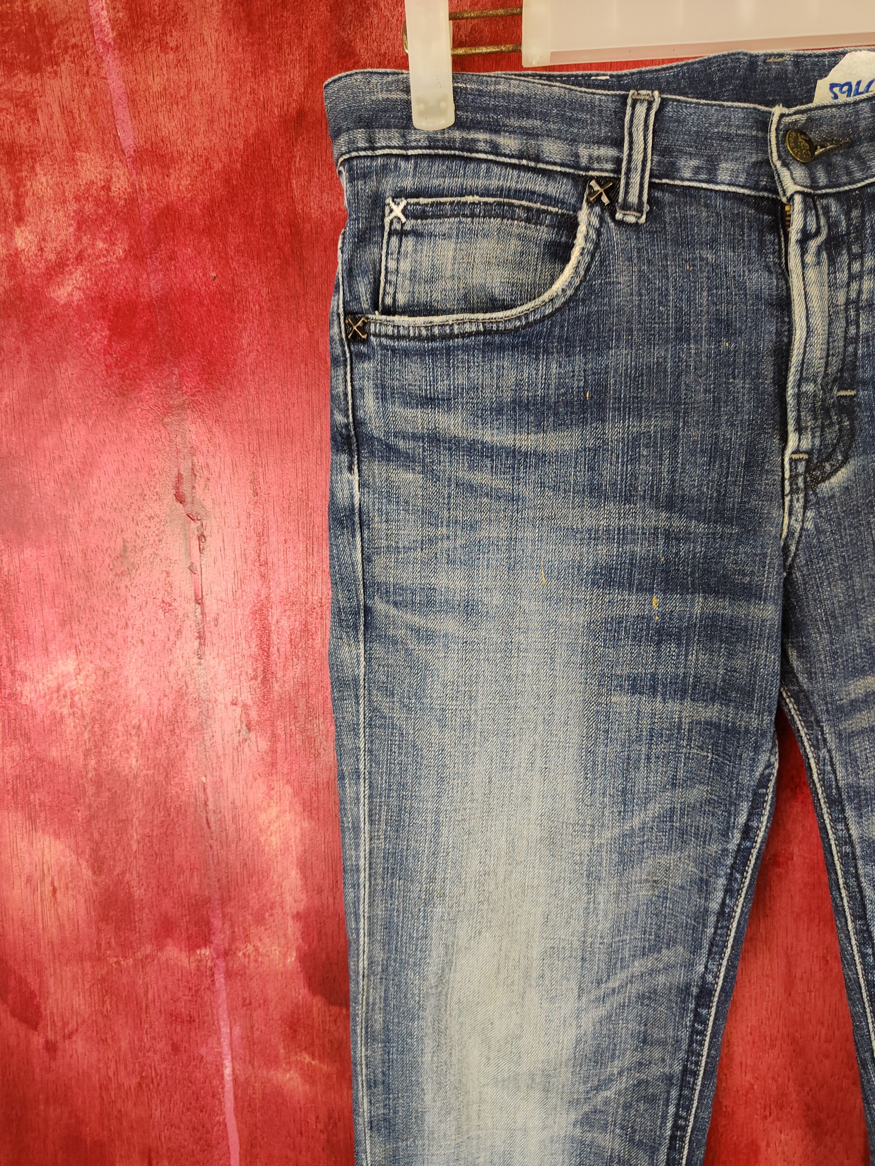 Lee × Vintage Lee Blue faded Denim Distressed vintage jeans Denim #5966 Size US 31 - 3 Thumbnail
