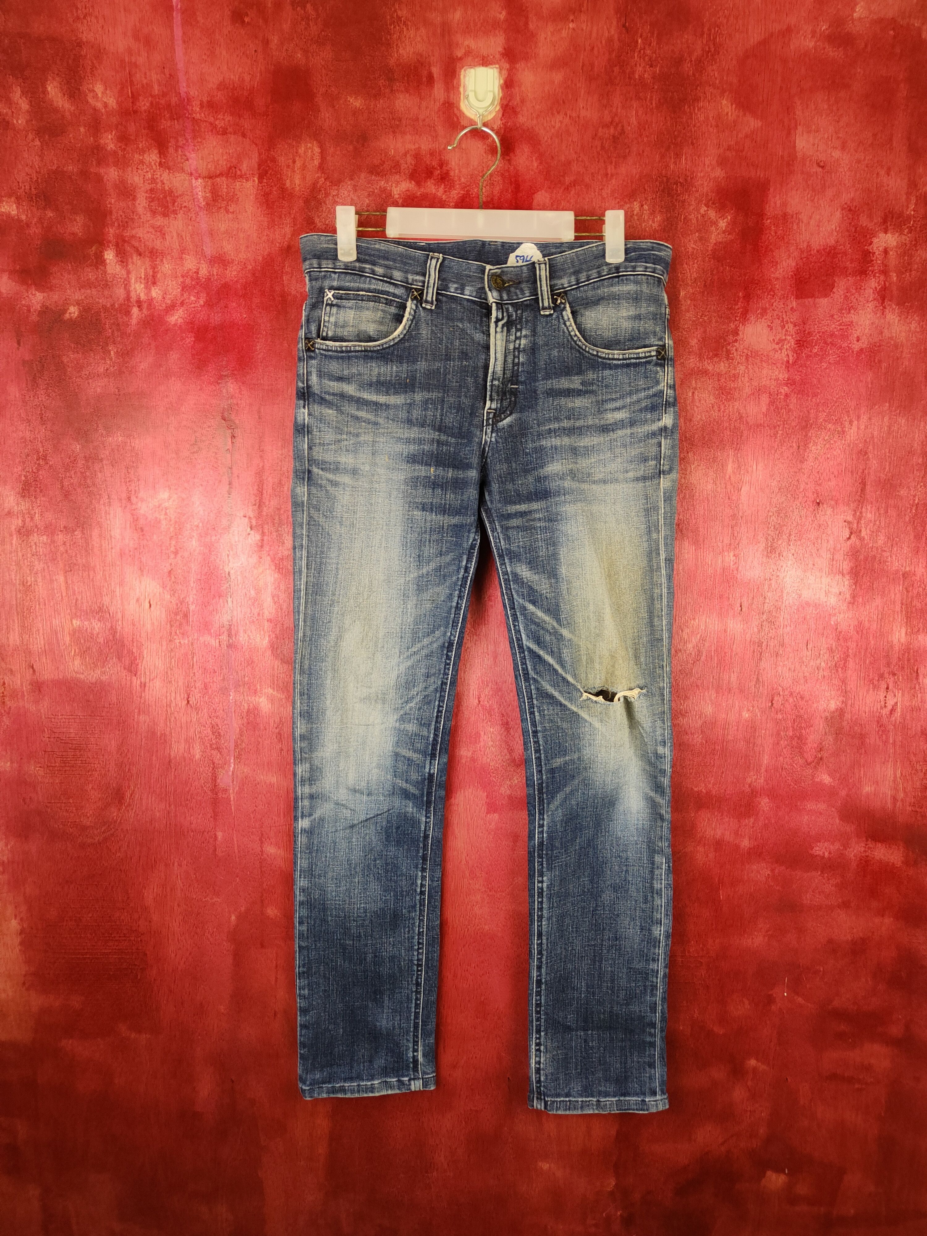 Lee × Vintage Lee Blue faded Denim Distressed vintage jeans Denim #5966 Size US 31 - 1 Thumbnail