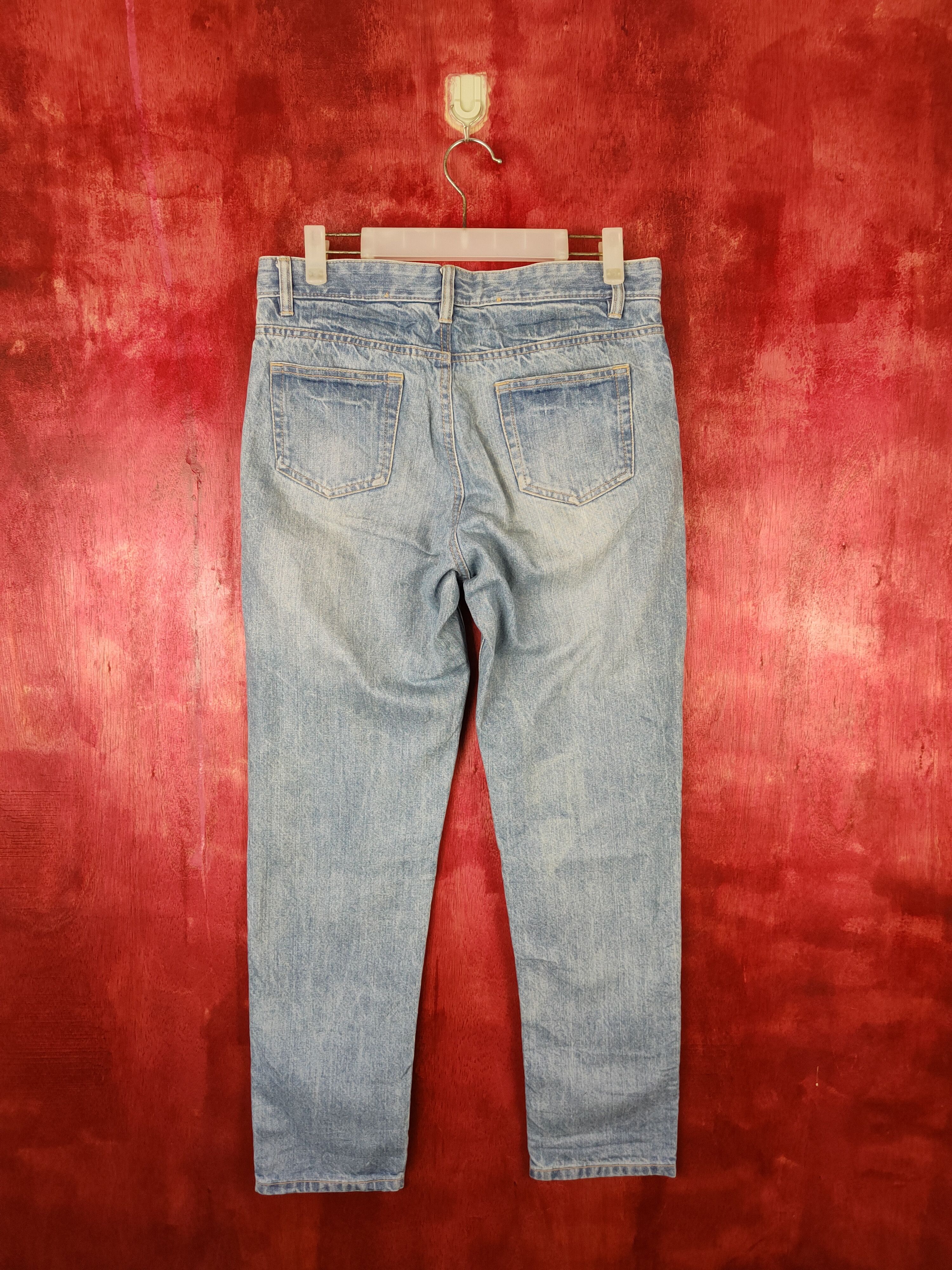 Japanese Brand Colza Blue Denim Distressed Denim #5965 Size 30" / US 8 / IT 44 - 7 Thumbnail