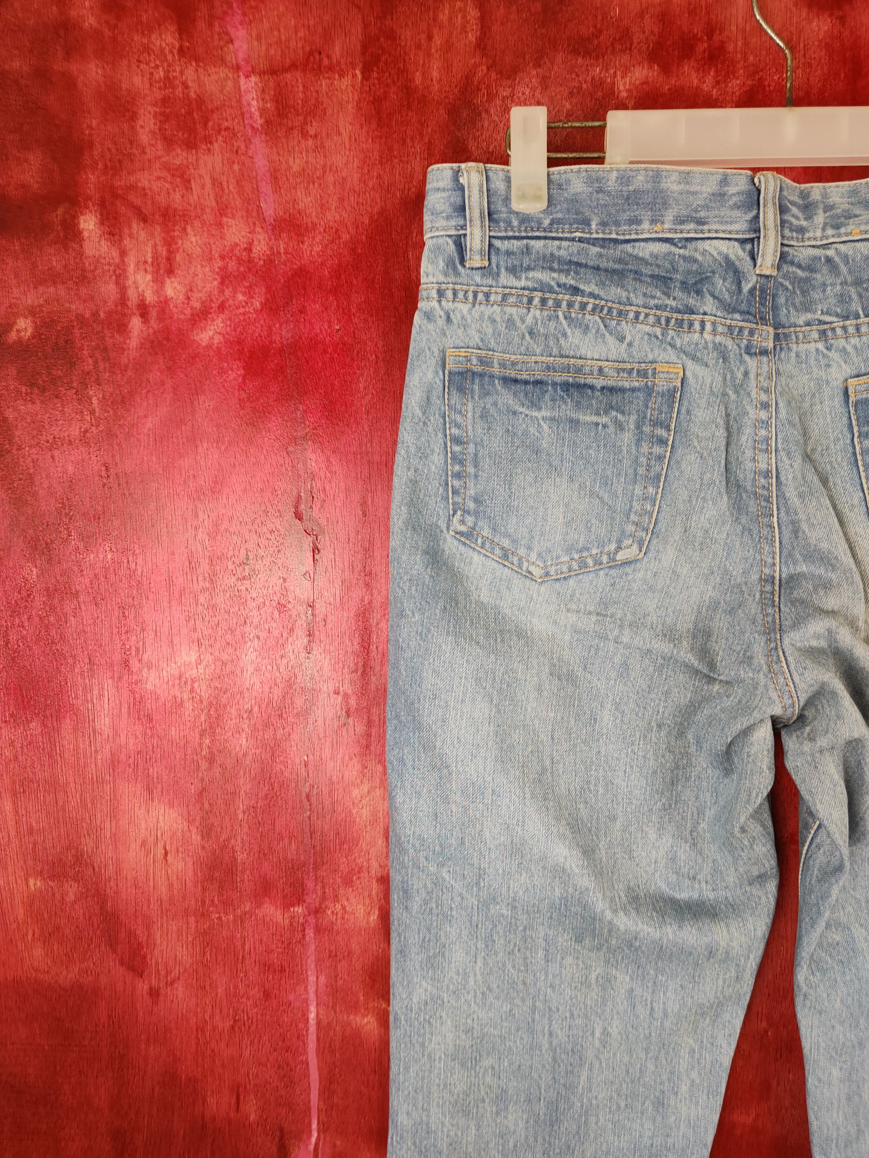 Japanese Brand Colza Blue Denim Distressed Denim #5965 Size 30" / US 8 / IT 44 - 8 Thumbnail