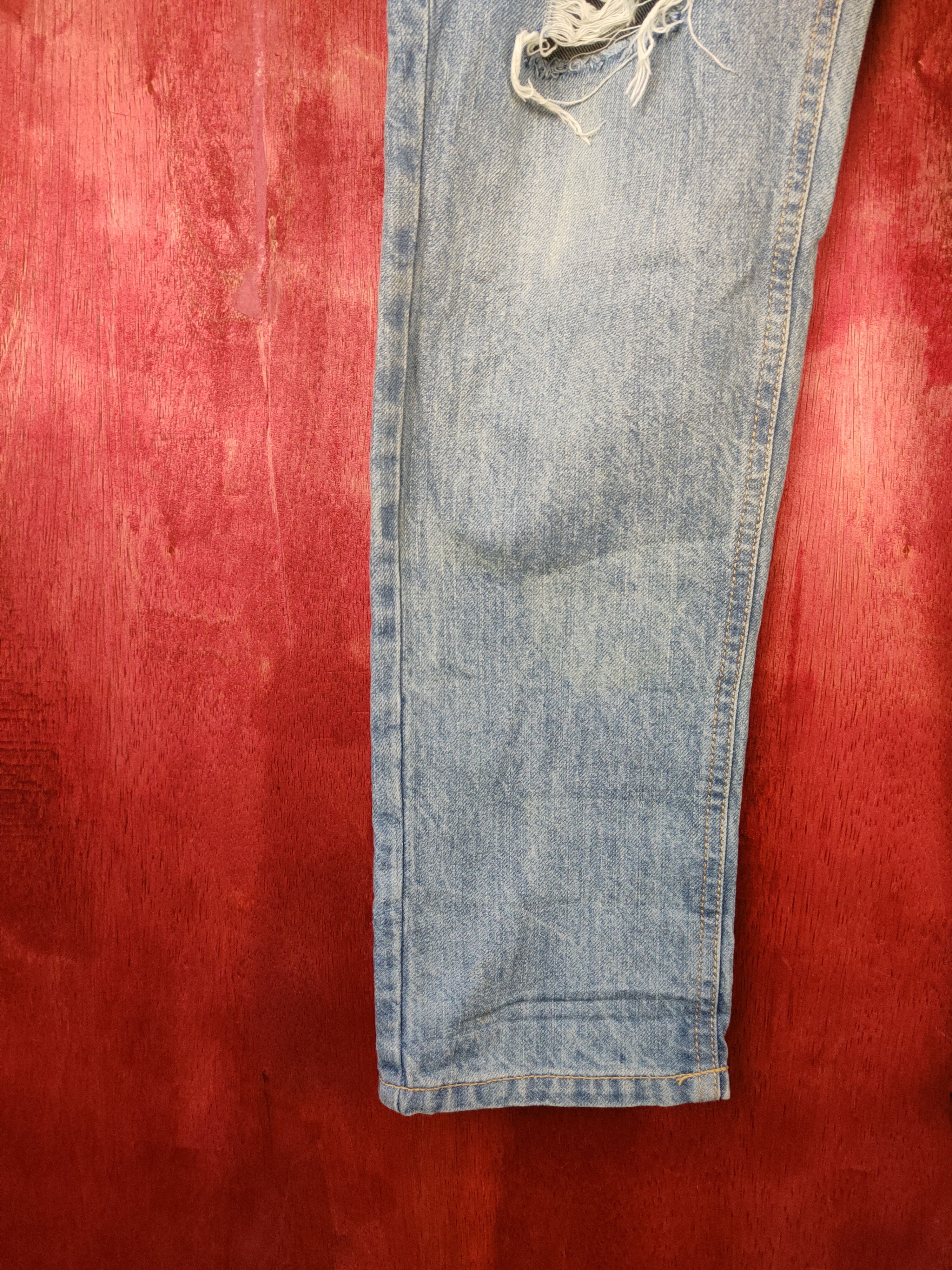 Japanese Brand Colza Blue Denim Distressed Denim #5965 Size 30" / US 8 / IT 44 - 4 Thumbnail