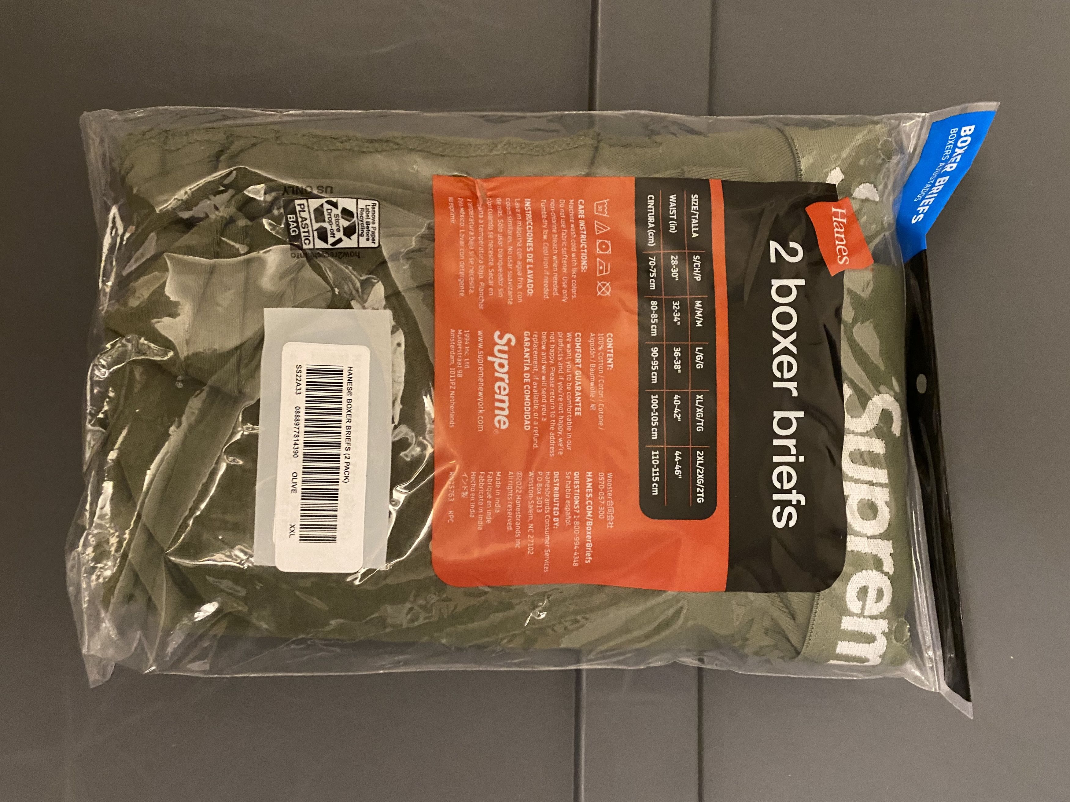 Supreme Supreme x Hanes Boxer Briefs (2 Pack) - Olive - XXL Size 44 - 2 Thumbnail