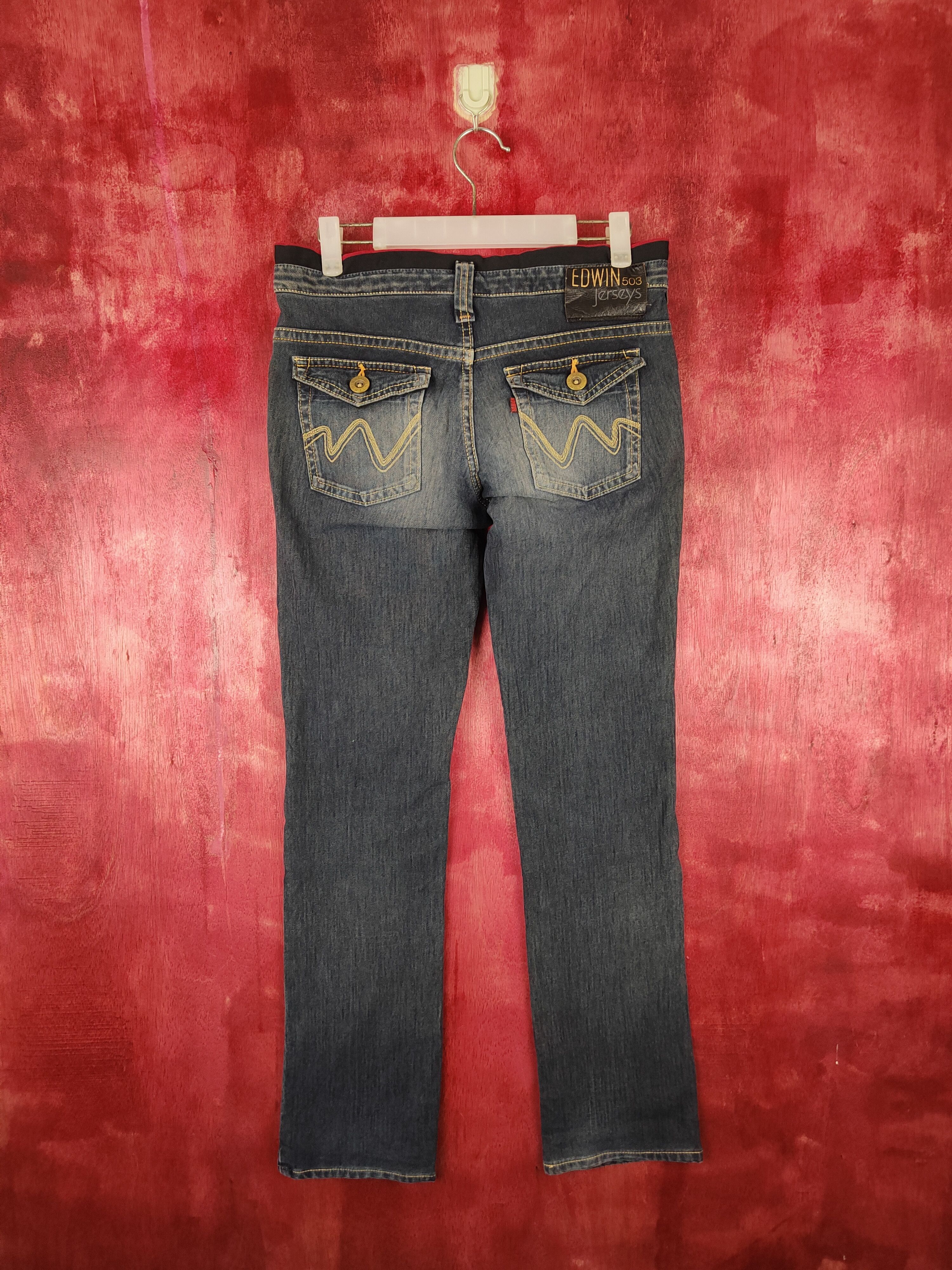 Edwin × Japanese Brand Edwin Dark Blue faded jeans Pants Denim #5950 Size 29" - 7 Thumbnail