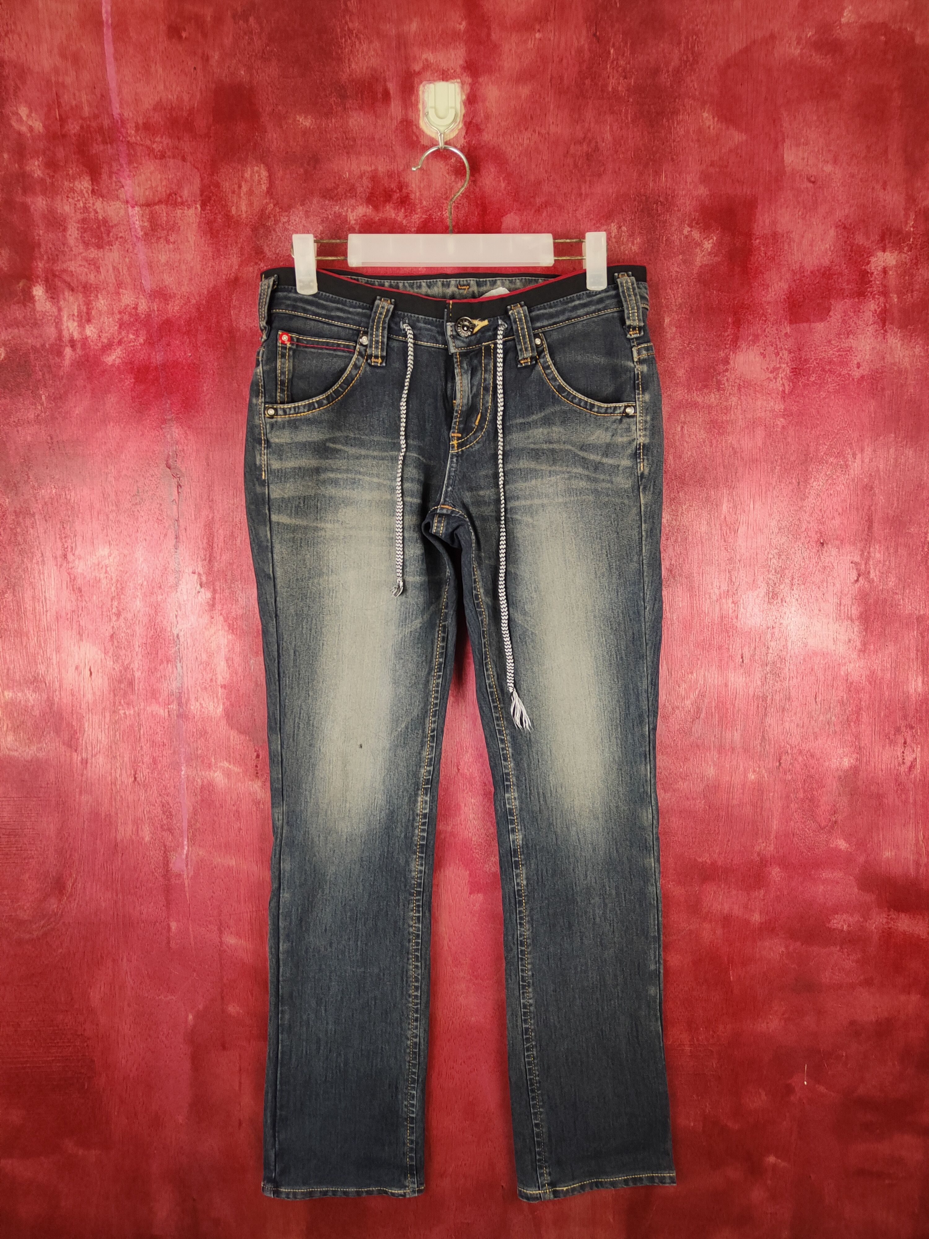 Edwin × Japanese Brand Edwin Dark Blue faded jeans Pants Denim #5950 Size 29" - 1 Thumbnail