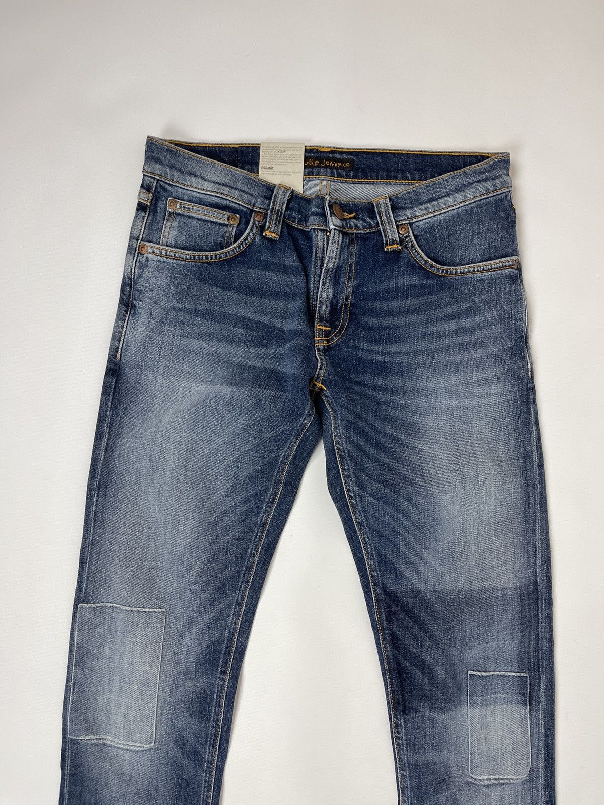 Japanese Brand Nudie Jeans Long John Clean patches denim jeans Size 28" / US 6 / IT 42 - 7 Thumbnail