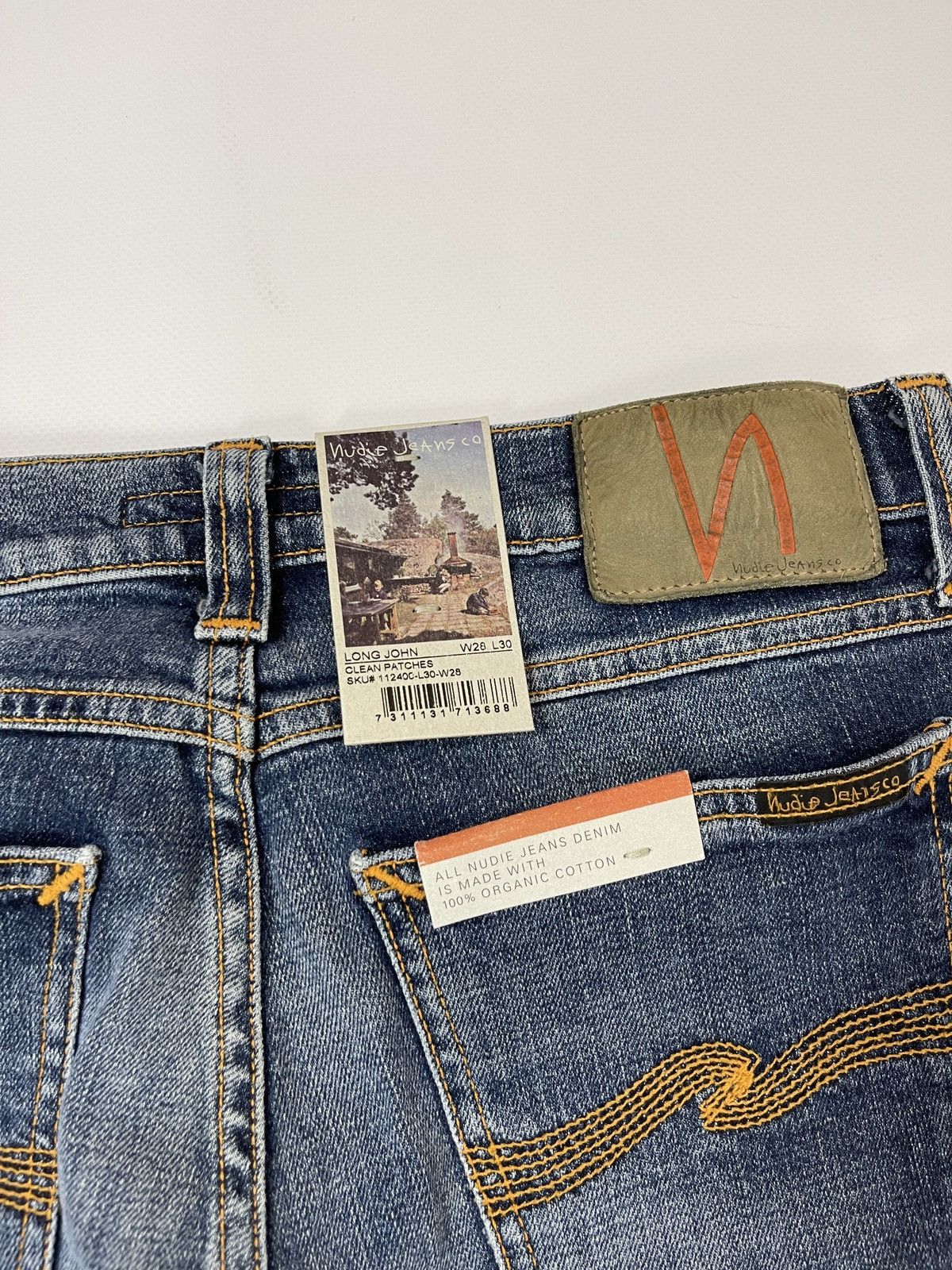 Japanese Brand Nudie Jeans Long John Clean patches denim jeans Size 28" / US 6 / IT 42 - 16 Thumbnail