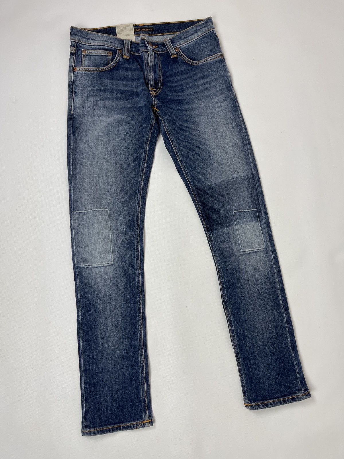 Japanese Brand Nudie Jeans Long John Clean patches denim jeans Size 28" / US 6 / IT 42 - 4 Thumbnail