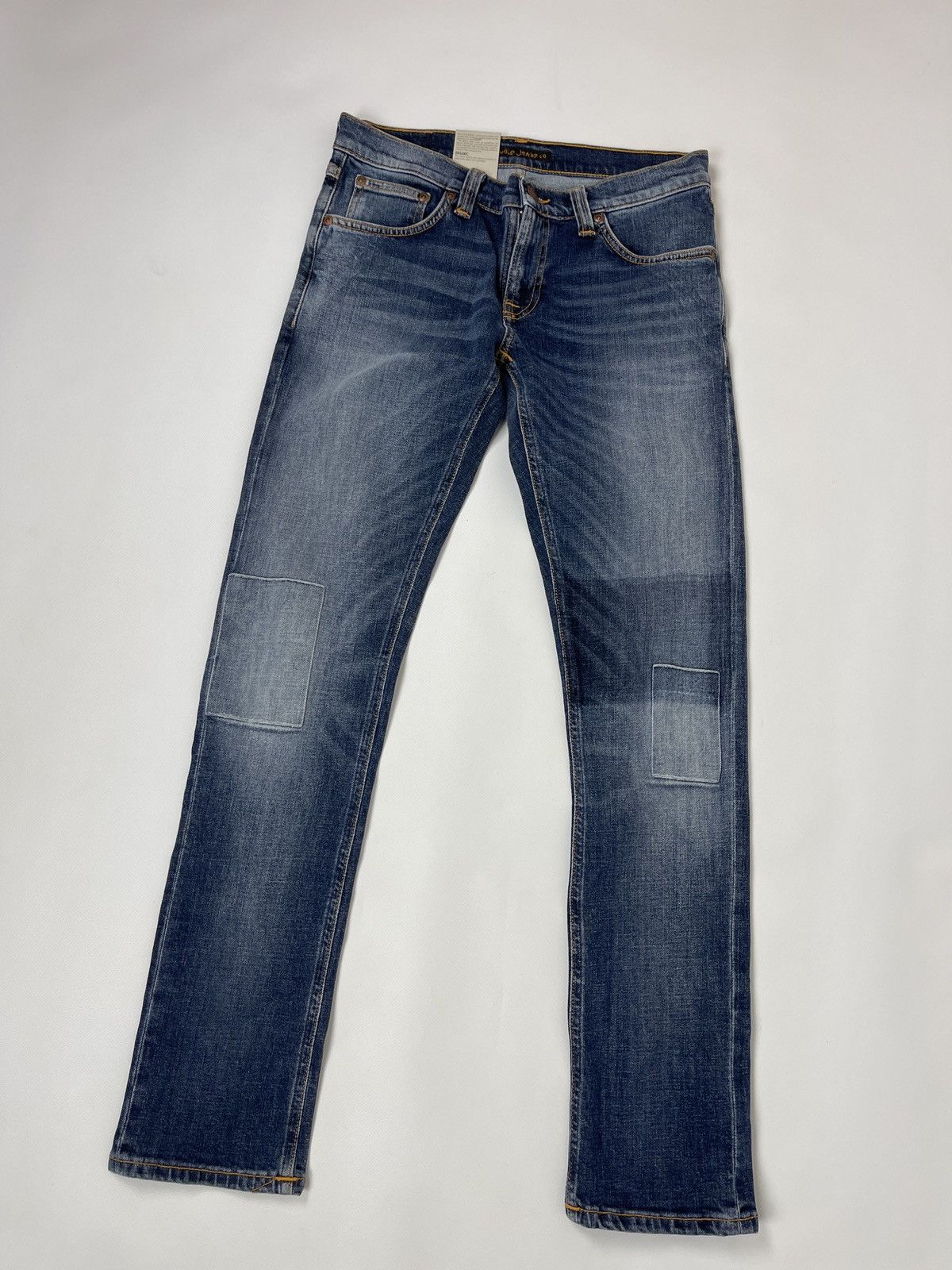 Japanese Brand Nudie Jeans Long John Clean patches denim jeans Size 28" / US 6 / IT 42 - 1 Thumbnail