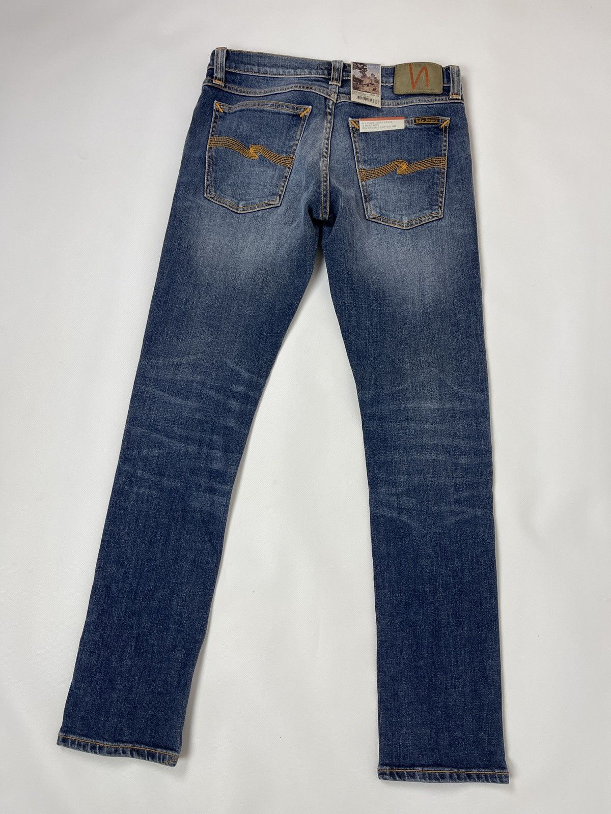 Japanese Brand Nudie Jeans Long John Clean patches denim jeans Size 28" / US 6 / IT 42 - 2 Thumbnail