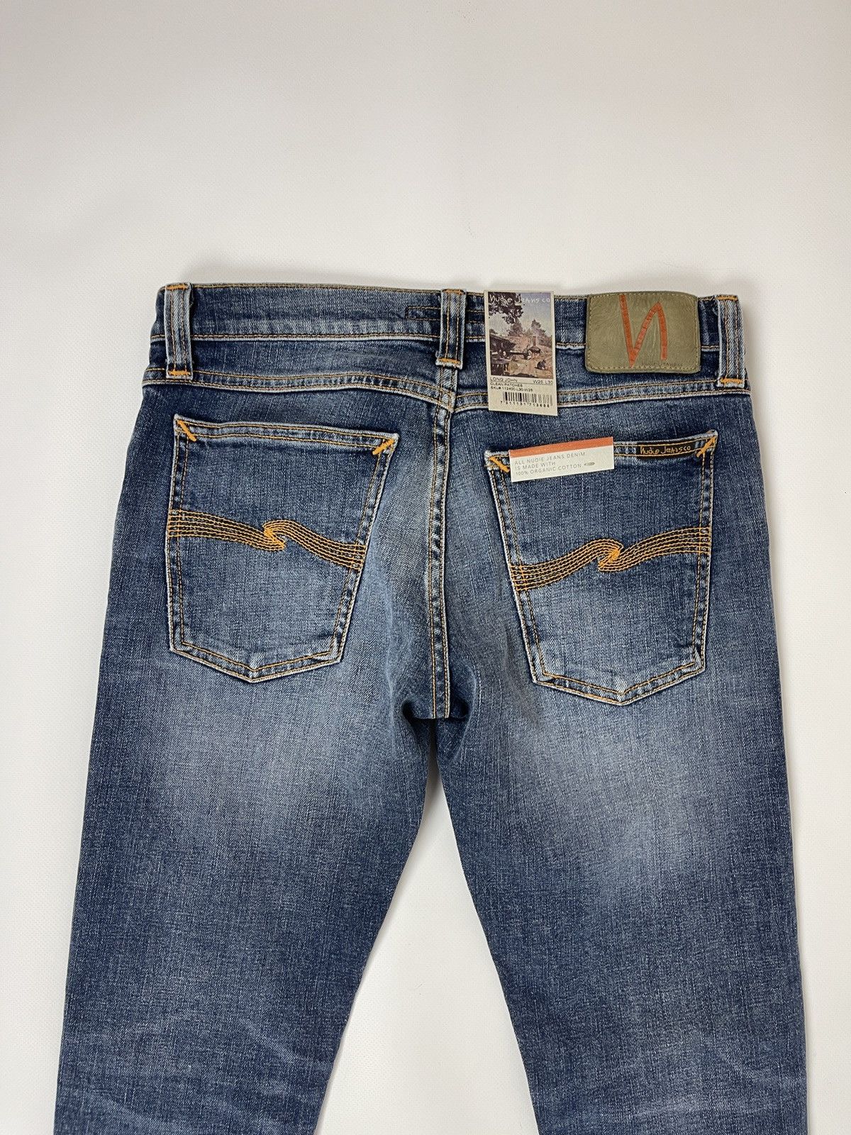 Japanese Brand Nudie Jeans Long John Clean patches denim jeans Size 28" / US 6 / IT 42 - 15 Thumbnail
