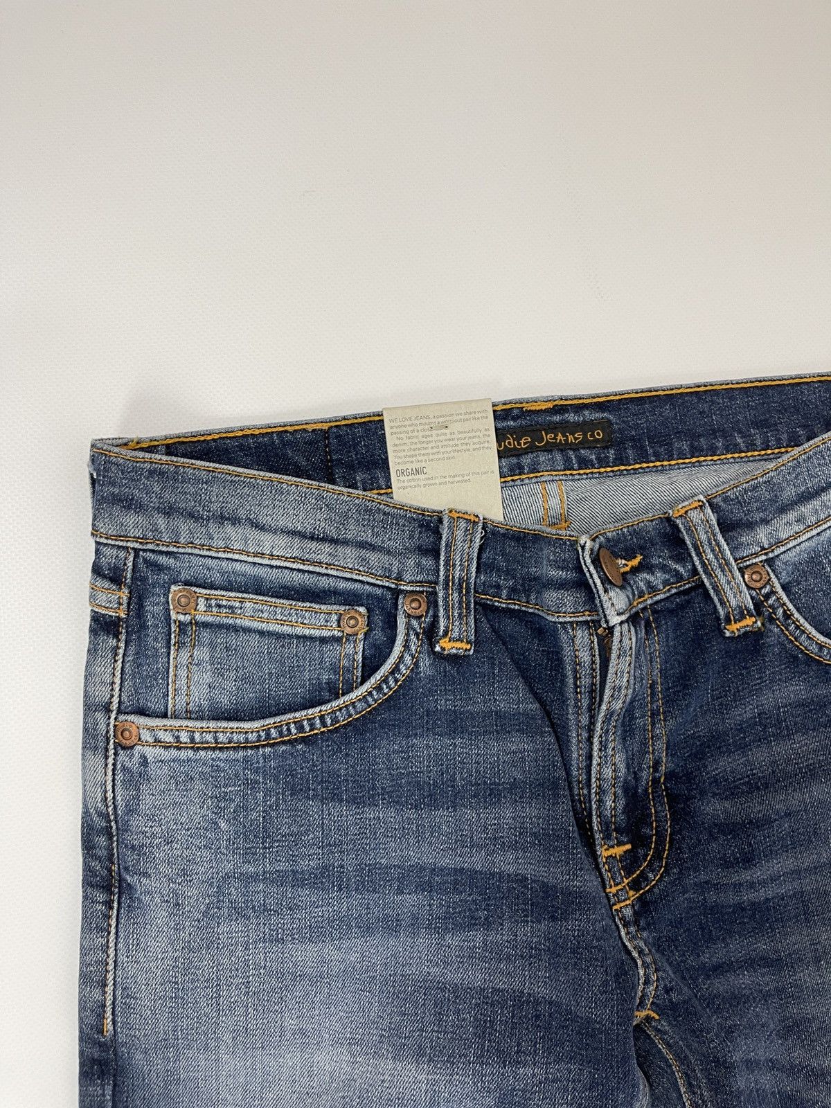 Japanese Brand Nudie Jeans Long John Clean patches denim jeans Size 28" / US 6 / IT 42 - 8 Thumbnail
