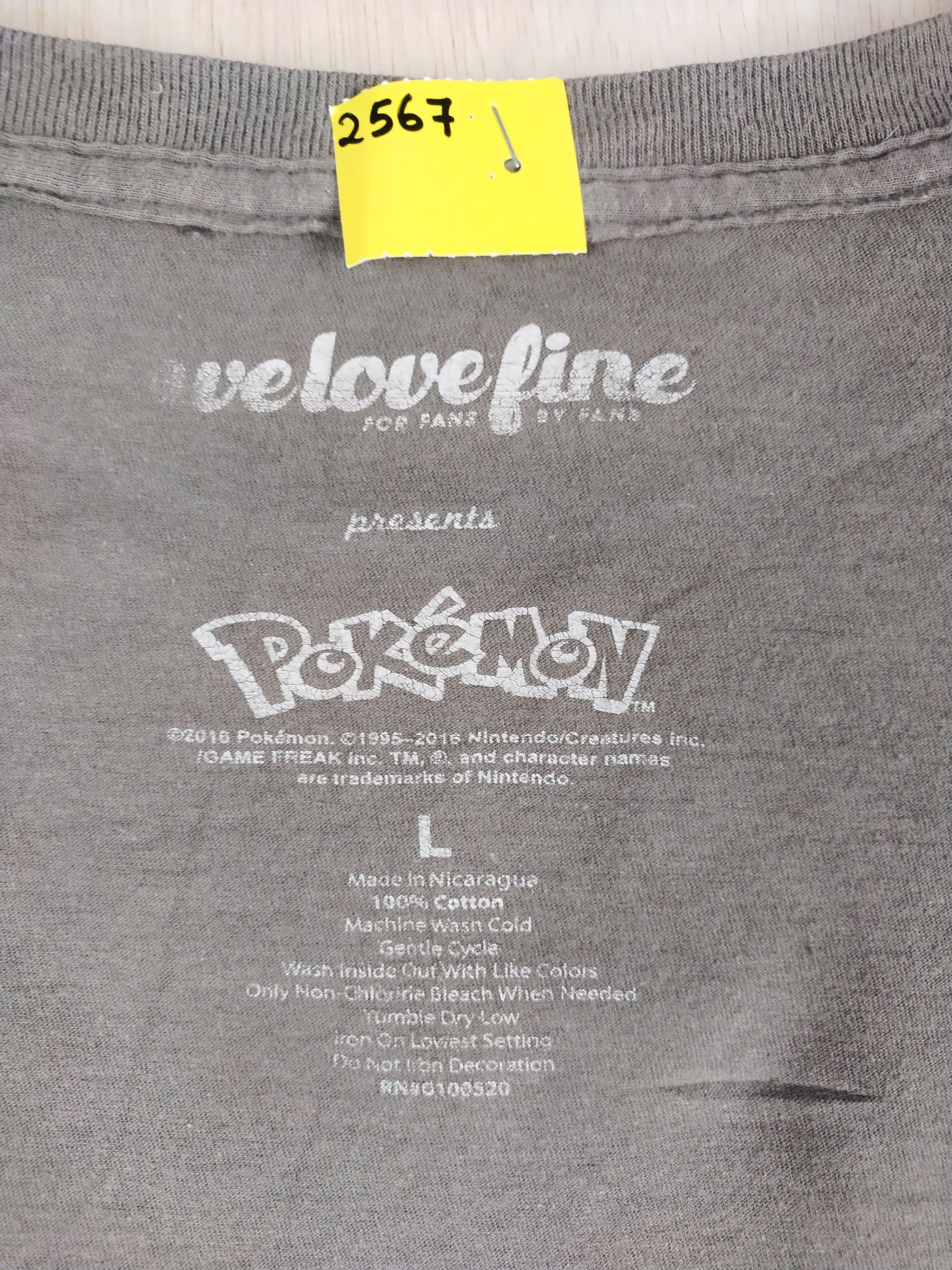 Pokemon DL Pokemon gray Tshirt #2567 Size US L / EU 52-54 / 3 - 13 Thumbnail