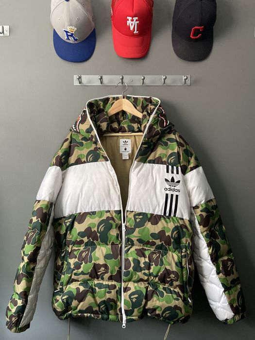 Bape puffer jacket adidas deals