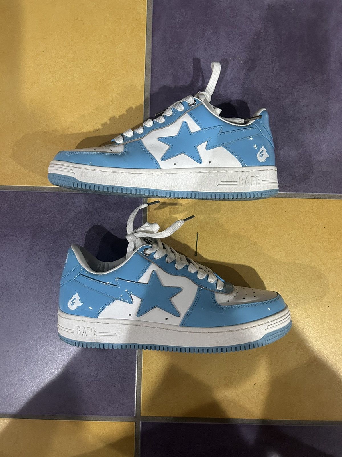 Bape UNC Blue Bapesta sneakers | Grailed