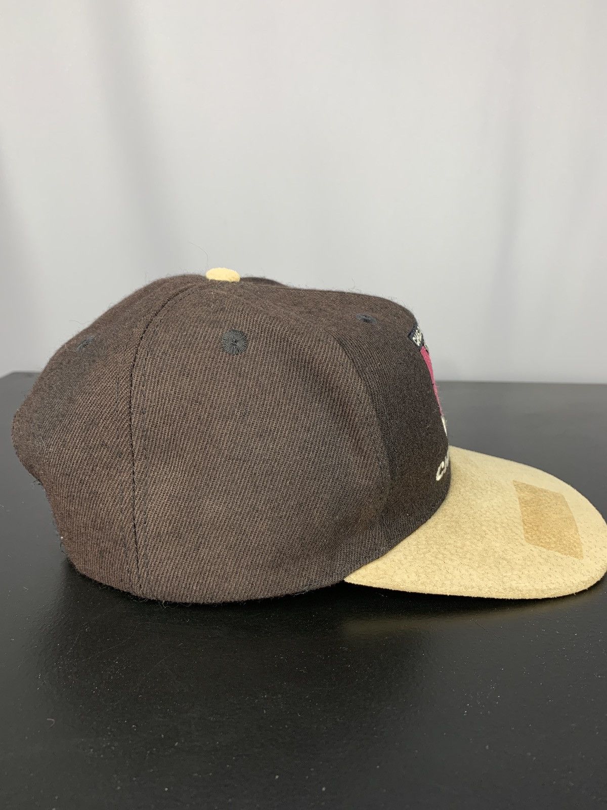 Vintage Vintage Checker Pig Suede Visor Adjustable Cap Size ONE SIZE - 3 Thumbnail