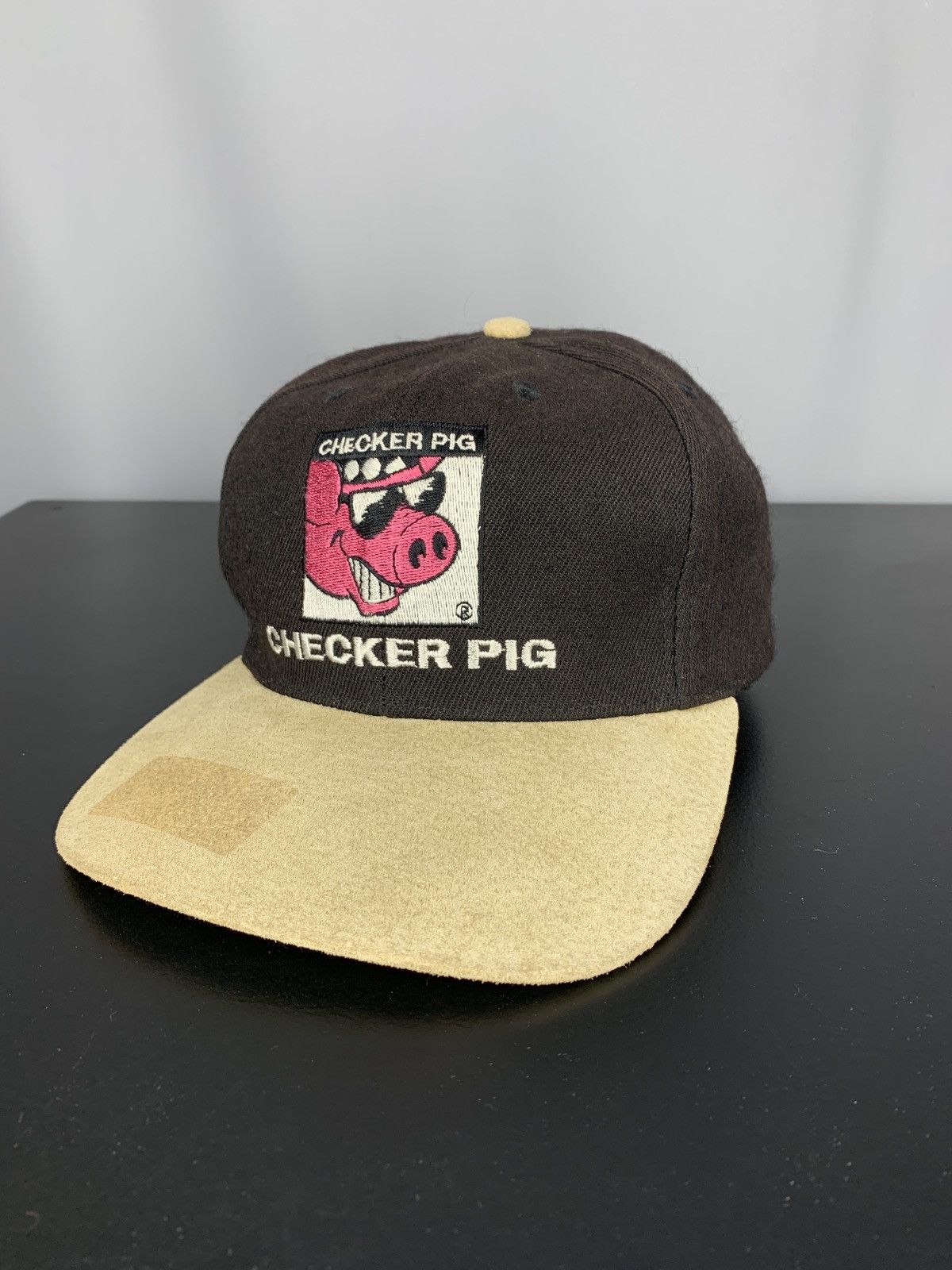 Vintage Vintage Checker Pig Suede Visor Adjustable Cap Size ONE SIZE - 1 Thumbnail