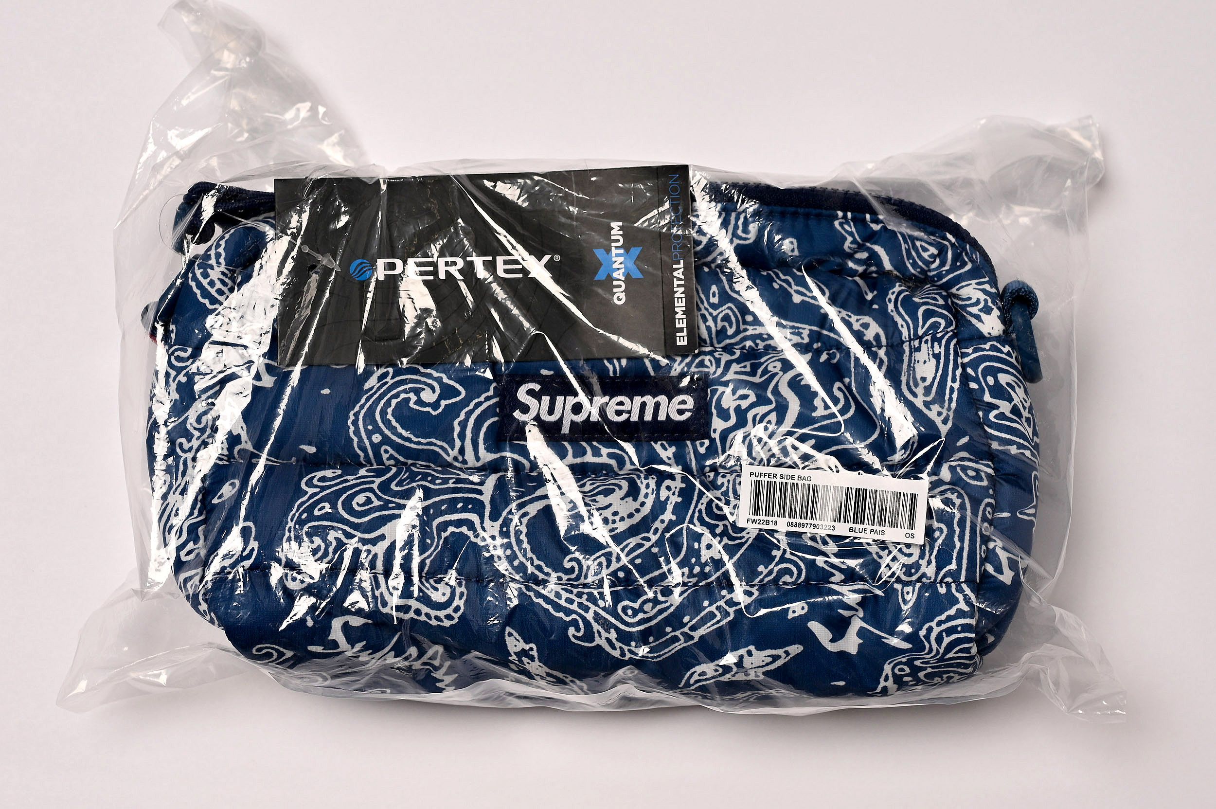 Supreme Supreme Puffer Side Bag Blue Paisley FW22 Waterproof | Grailed