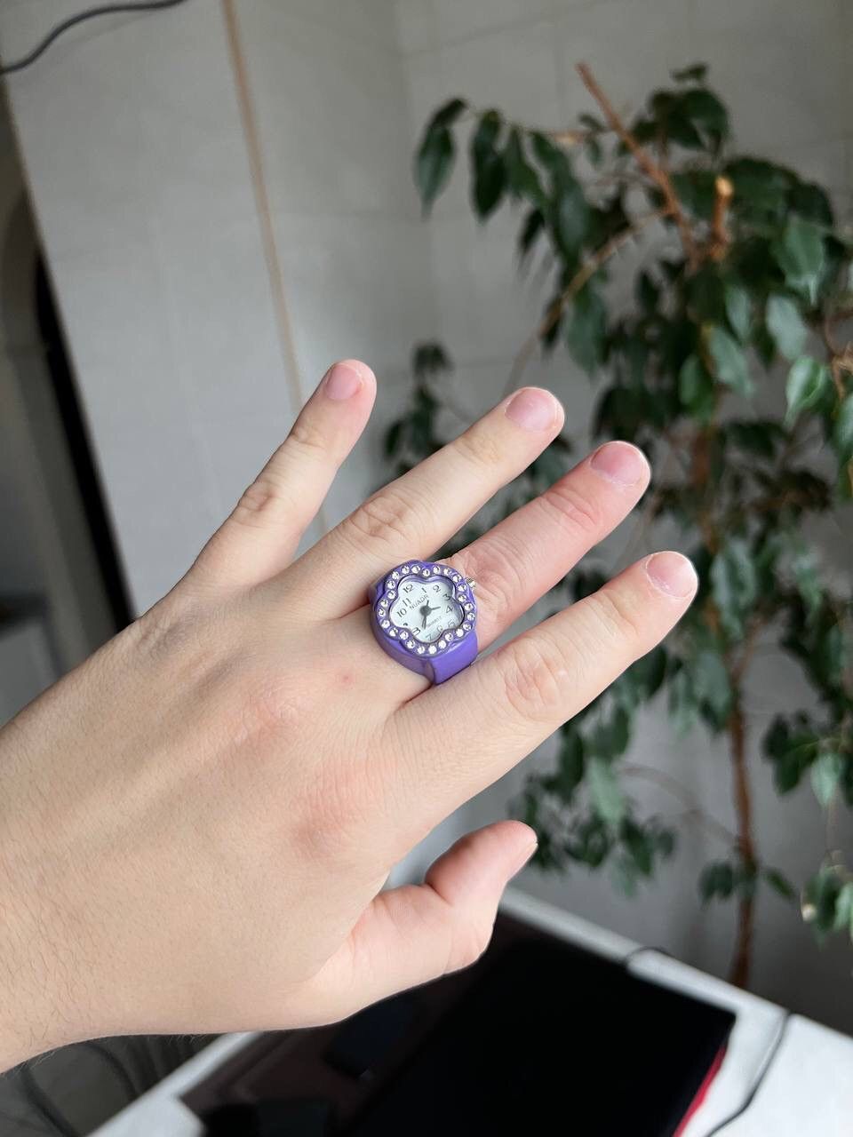 Japanese Brand × Vintage Purple Watch Ring - Adjustable Futuristic Japanes style mini Size ONE SIZE - 2 Thumbnail
