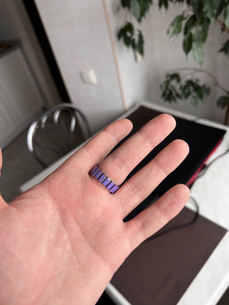 Japanese Brand × Vintage Purple Watch Ring - Adjustable Futuristic Japanes style mini Size ONE SIZE - 4 Thumbnail