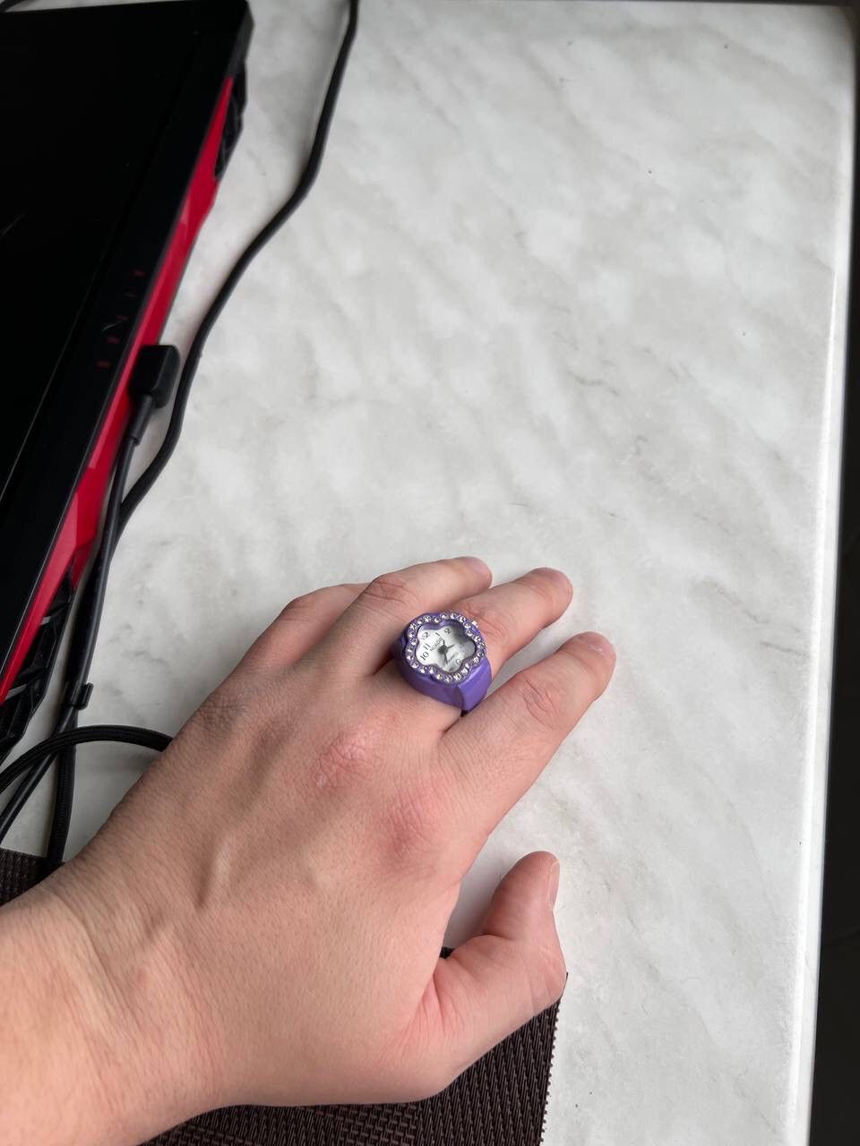 Japanese Brand × Vintage Purple Watch Ring - Adjustable Futuristic Japanes style mini Size ONE SIZE - 6 Thumbnail