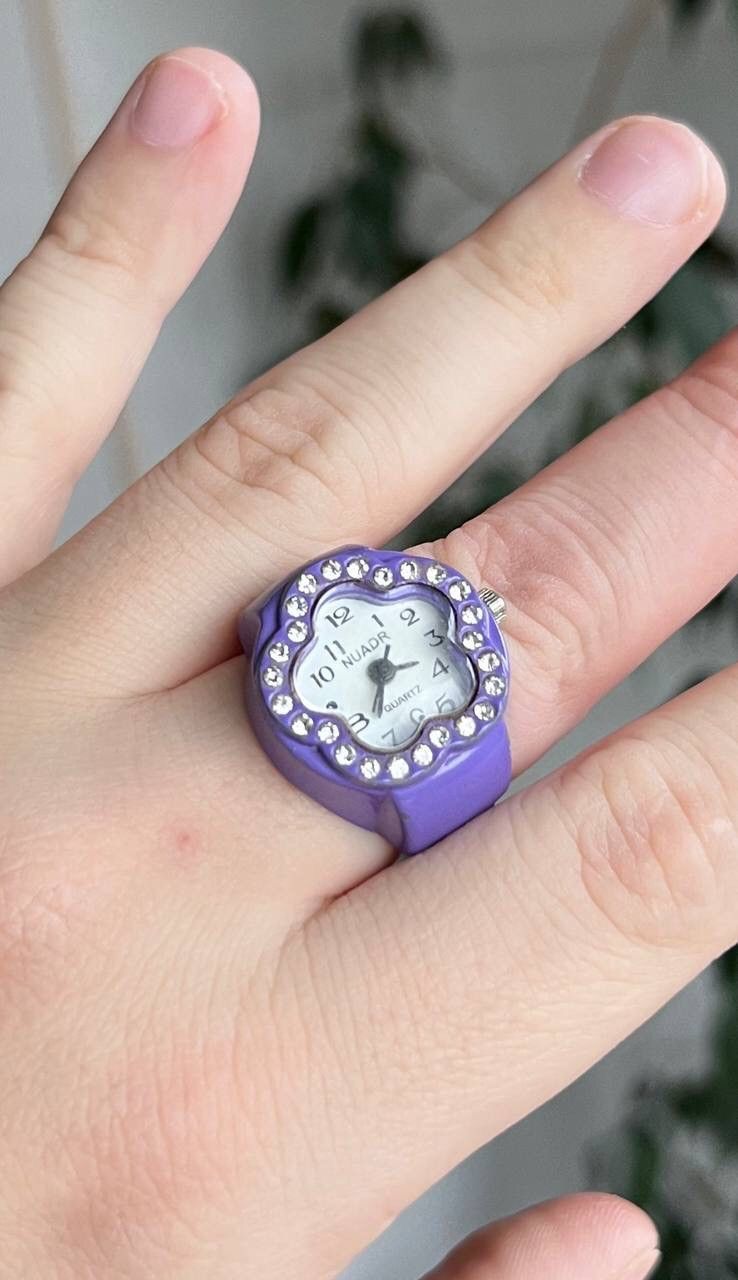 Japanese Brand × Vintage Purple Watch Ring - Adjustable Futuristic Japanes style mini Size ONE SIZE - 1 Thumbnail