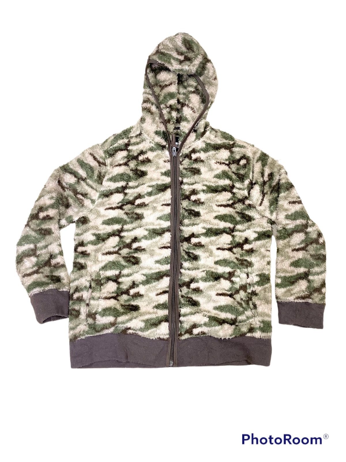 Vintage sirmione fur hoodie camo design jacket MR2