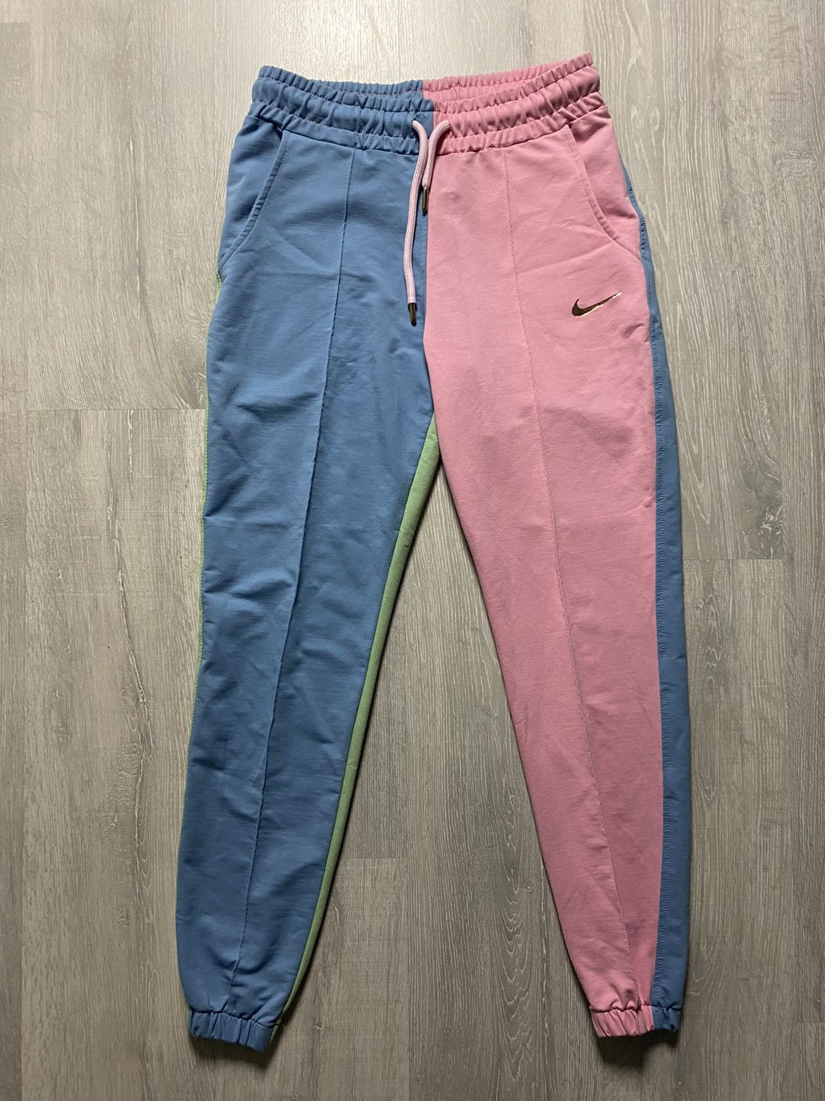 Nike Nike pink blue green sweatpants small swoosh | Grailed