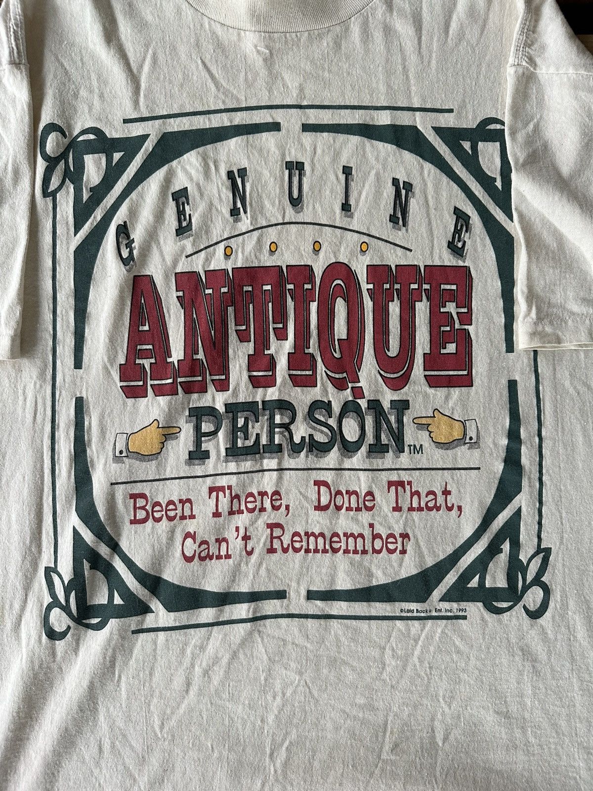 Vintage Vintage 1993 “Antique Person” T-Shirt Size L Size US L / EU 52-54 / 3 - 2 Thumbnail