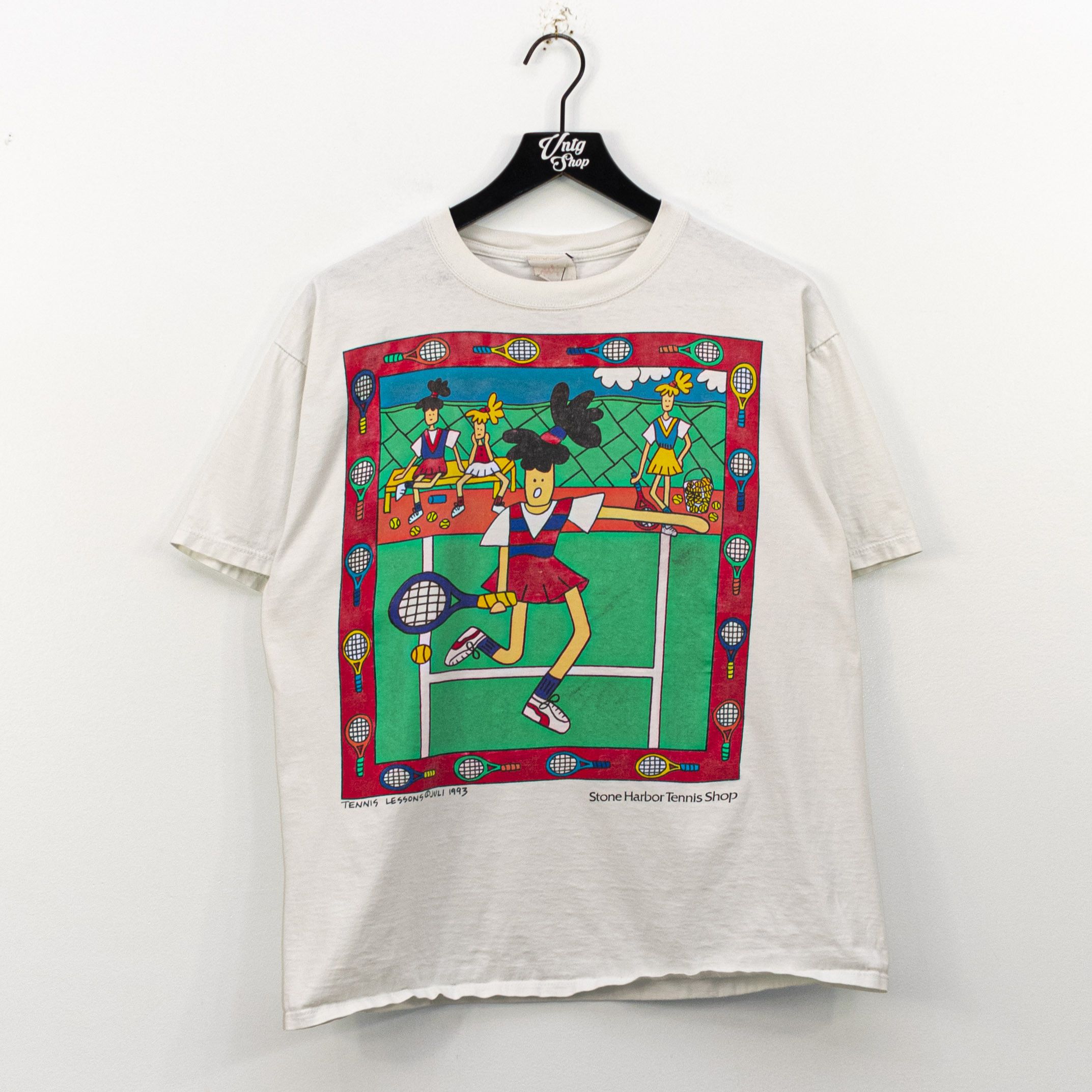 Vintage 1993 Juli Stone Harbor Tennis Shop Modern Art T Shirt Grailed