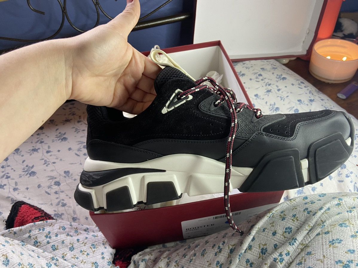 SalvatoreFerragamo レザーフラットシューズ Salvatore Ferragamo 黒 レザー フラットシューズ - メルカリ