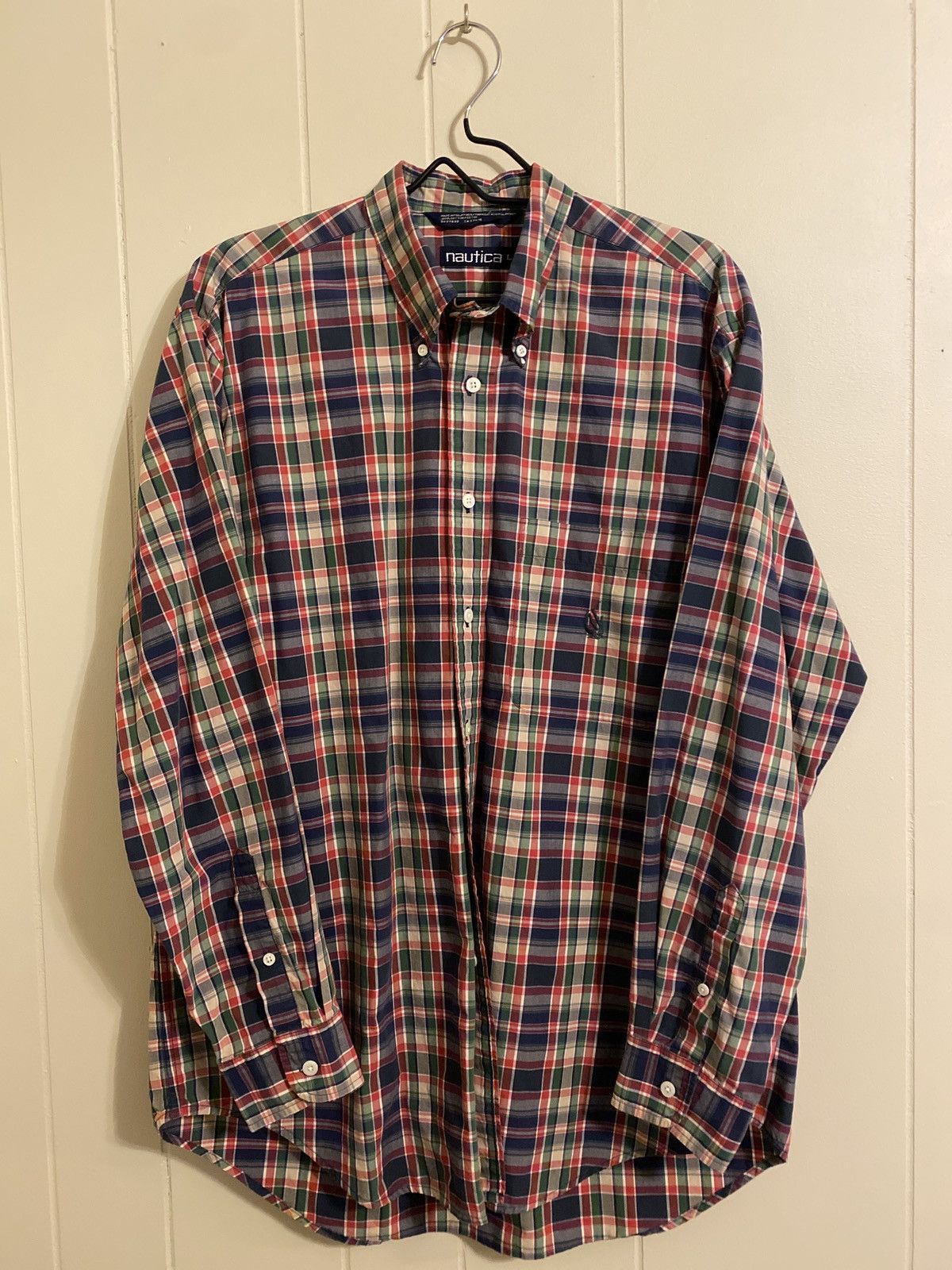 Vintage Casual Green/Navy Plaid Button-Down | Grailed