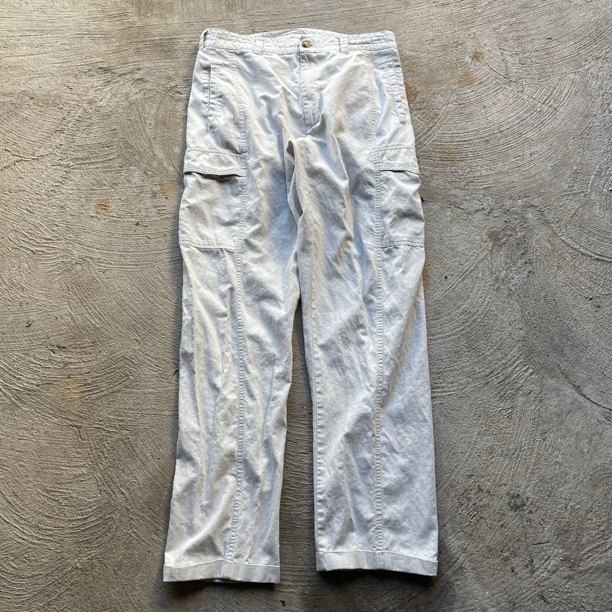 2000'S Orvis linen pants, men's size W36 linen brown type Vintage Second Hand