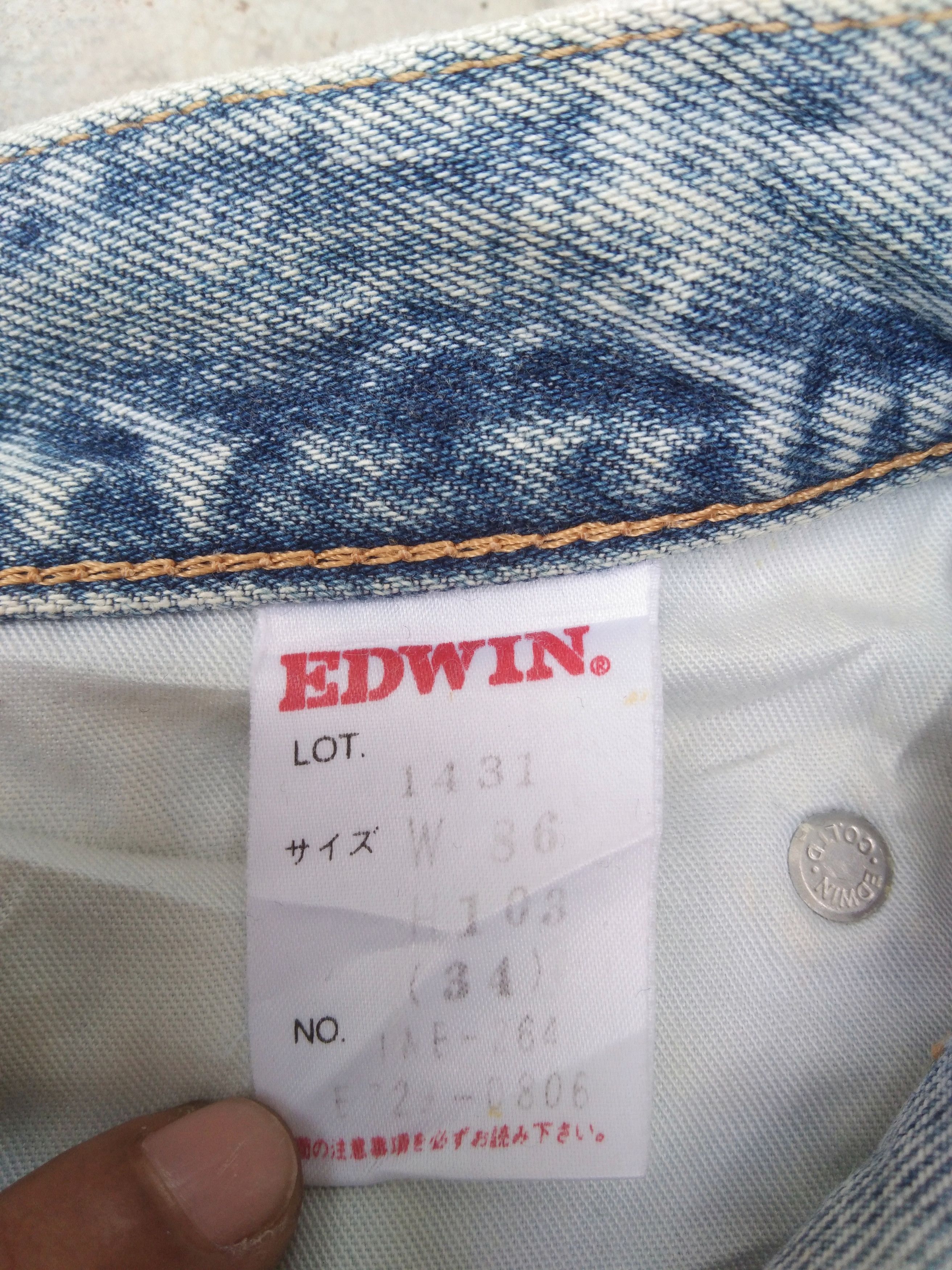 Japanese Brand Vintage Acid Blue Wash Edwin Relaxed Fit Jeans 32x31 Size US 32 / EU 48 - 5 Thumbnail