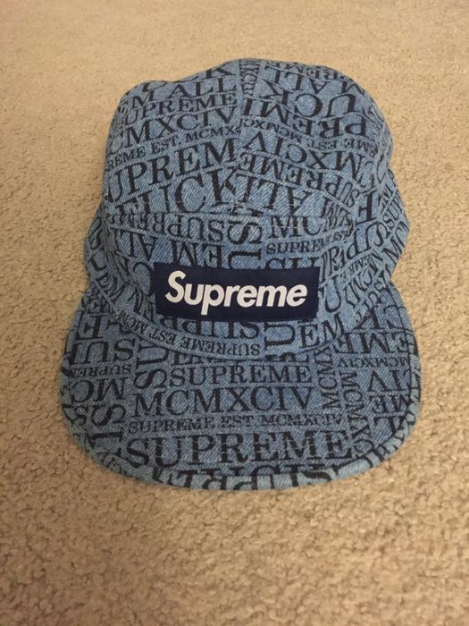 Supreme Fuck 'Em All Denim Camp Cap | Grailed