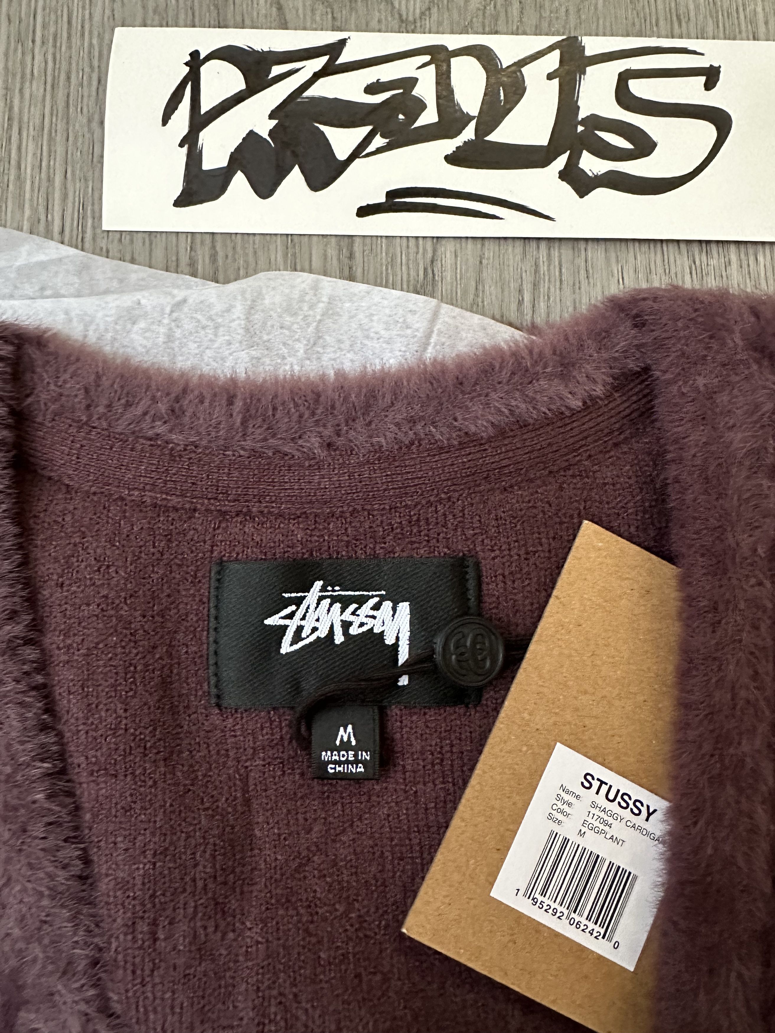 Stussy Stussy Eggplant Purple Shaggy Cardigan Medium Size US M / EU 48-50 / 2 - 4 Thumbnail