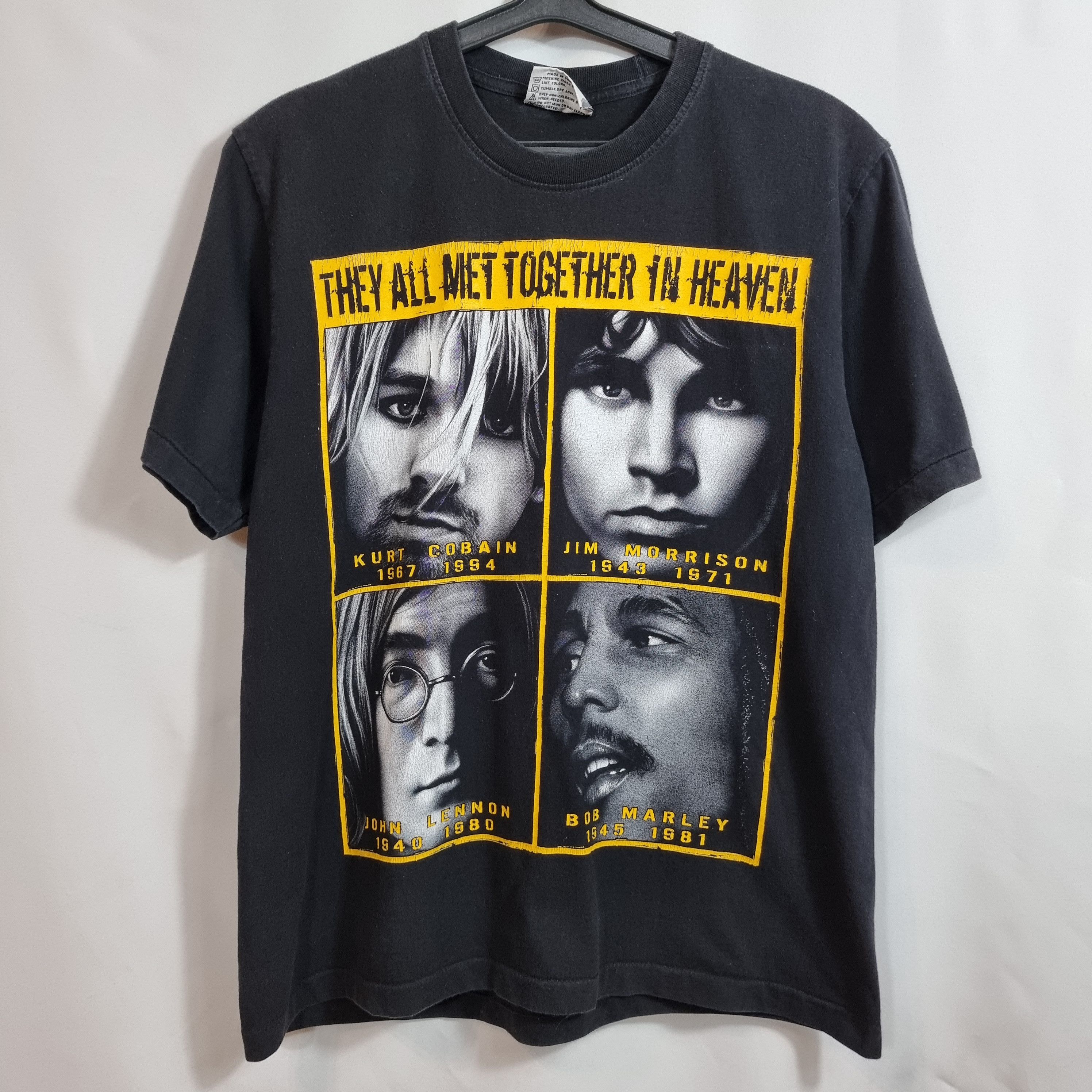 Vintage 1990s Kurt Jim Morrison Bob Marley John Lenon tee Size US M / EU 48-50 / 2 - 1 Thumbnail