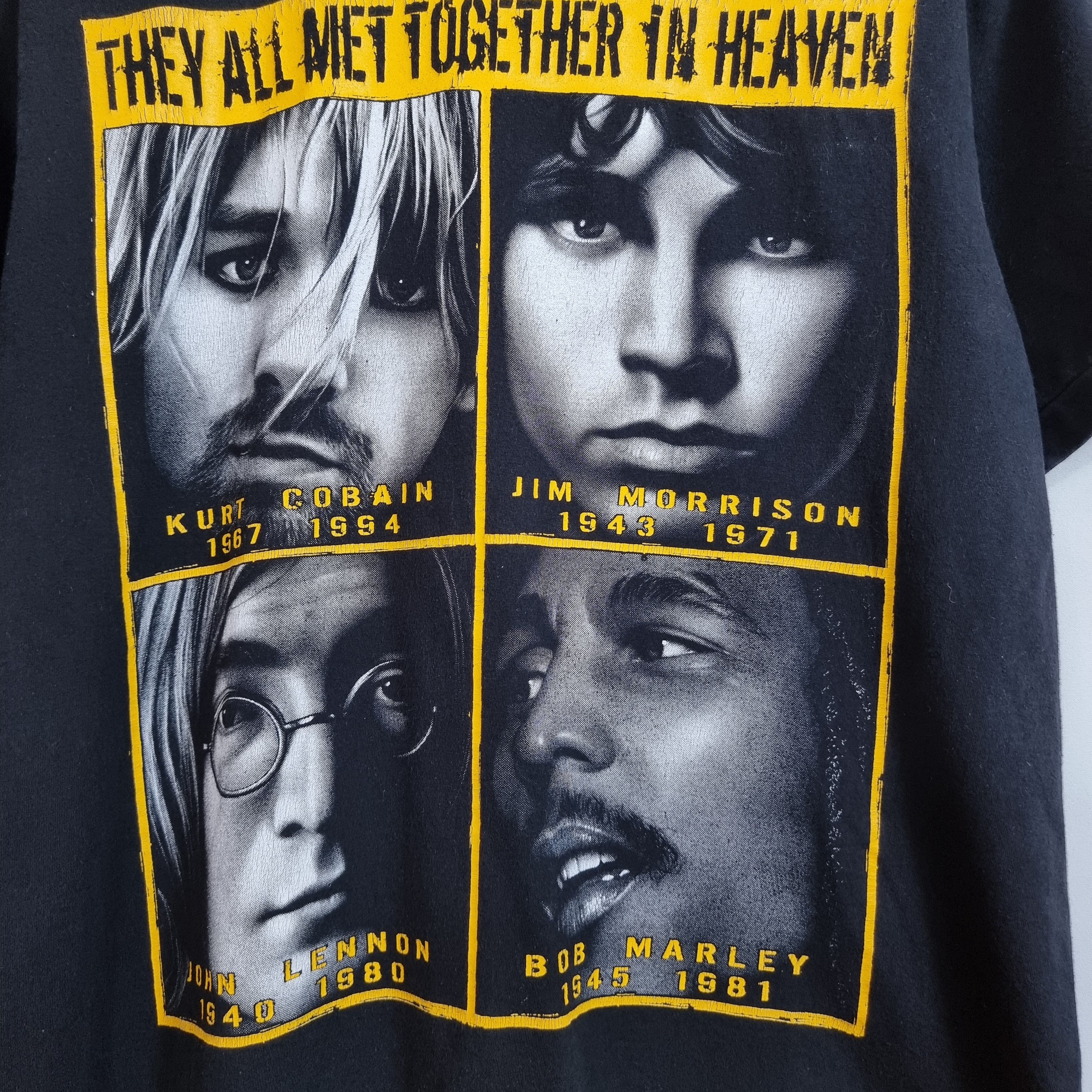 Vintage 1990s Kurt Jim Morrison Bob Marley John Lenon tee Size US M / EU 48-50 / 2 - 2 Thumbnail