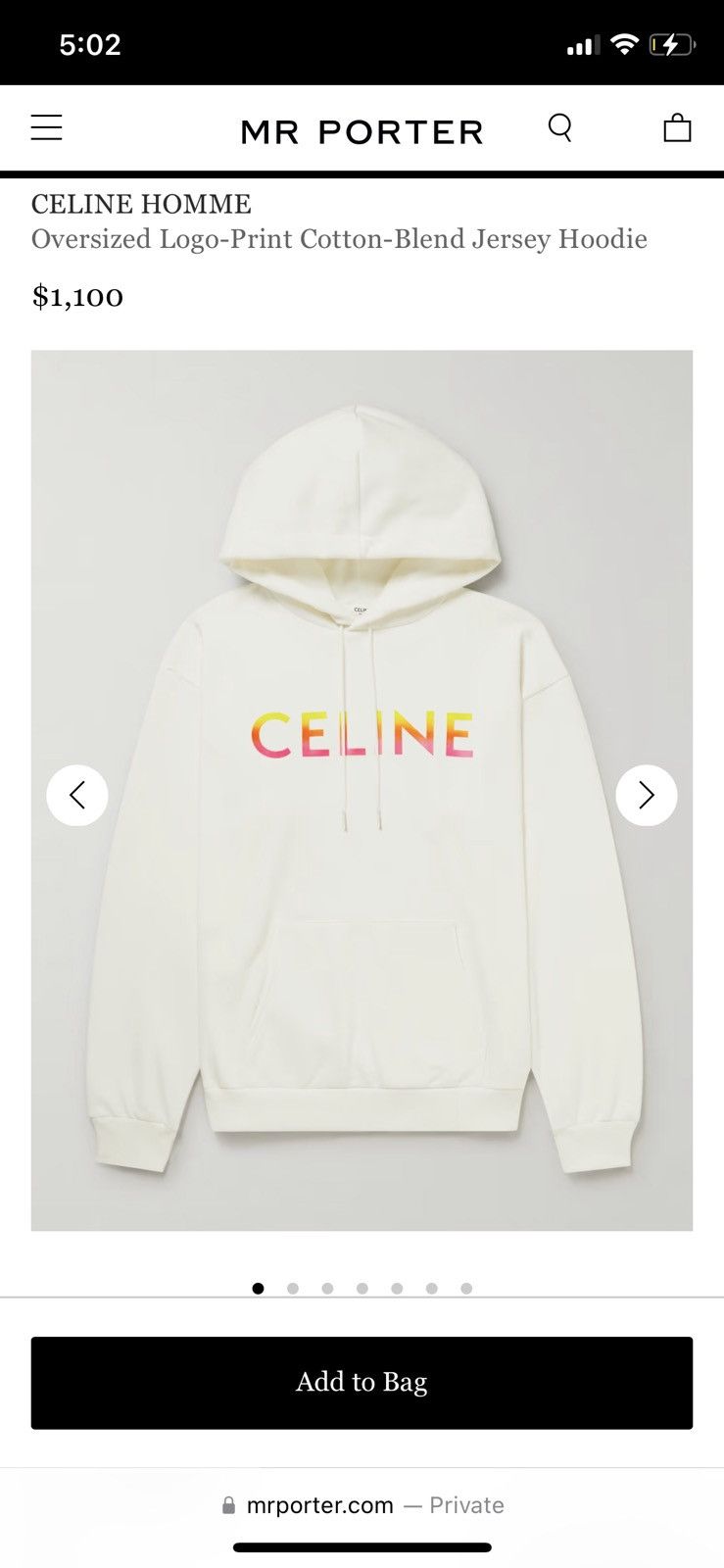 Celine Celine Oversized Logo-Print Cotton-Blend Jersey Hoodie Size US XL / EU 56 / 4 - 8 Thumbnail