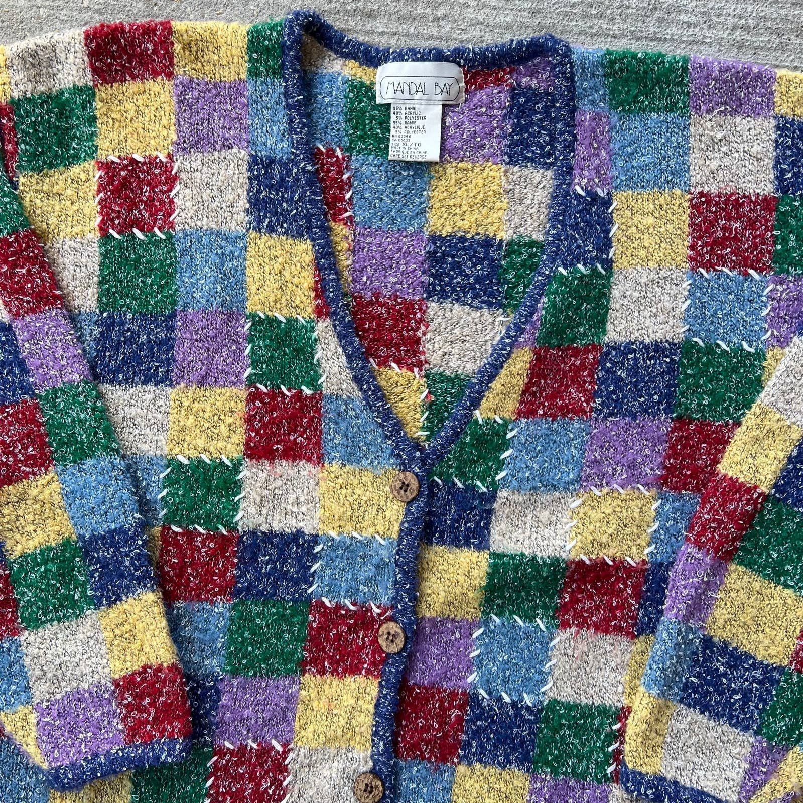 Other Vintage patchwork acrylic cardigan sweatshirt Size US XL / EU 56 / 4 - 2 Thumbnail