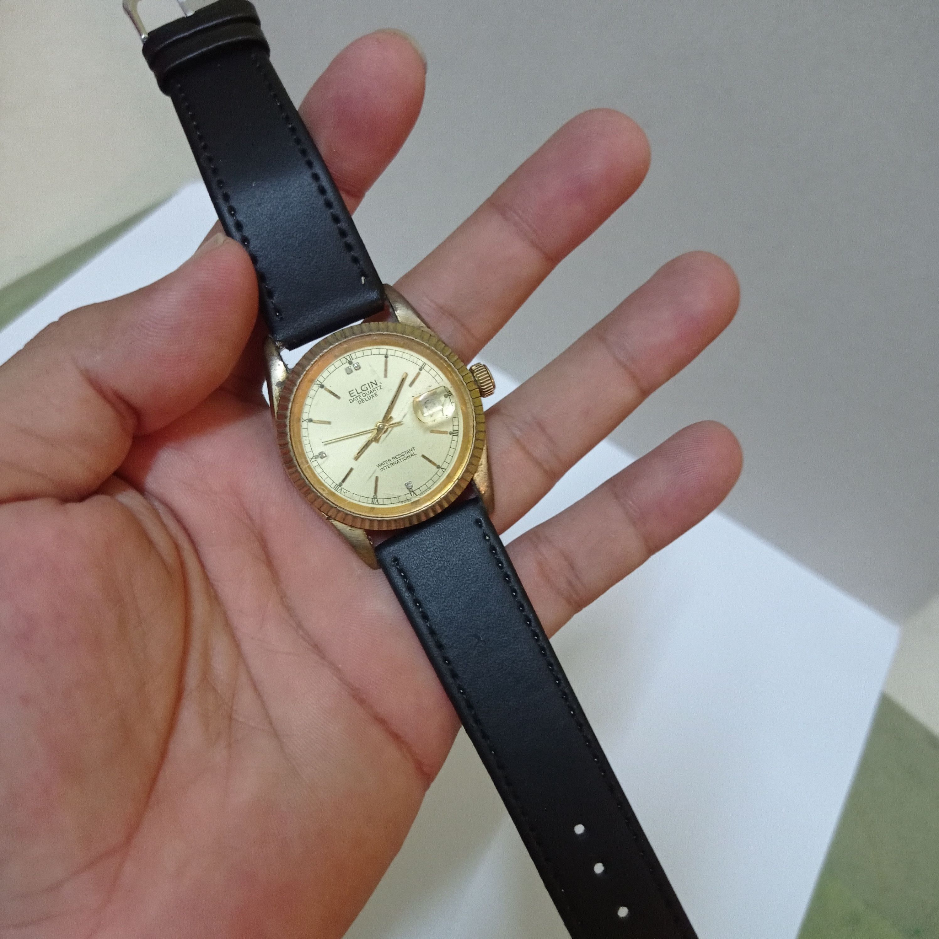 Elgin National Watch Company × Vintage Retro ELGIN "DATE QUARTZ DELUXE" OLD WATCH Size ONE SIZE - 12 Thumbnail
