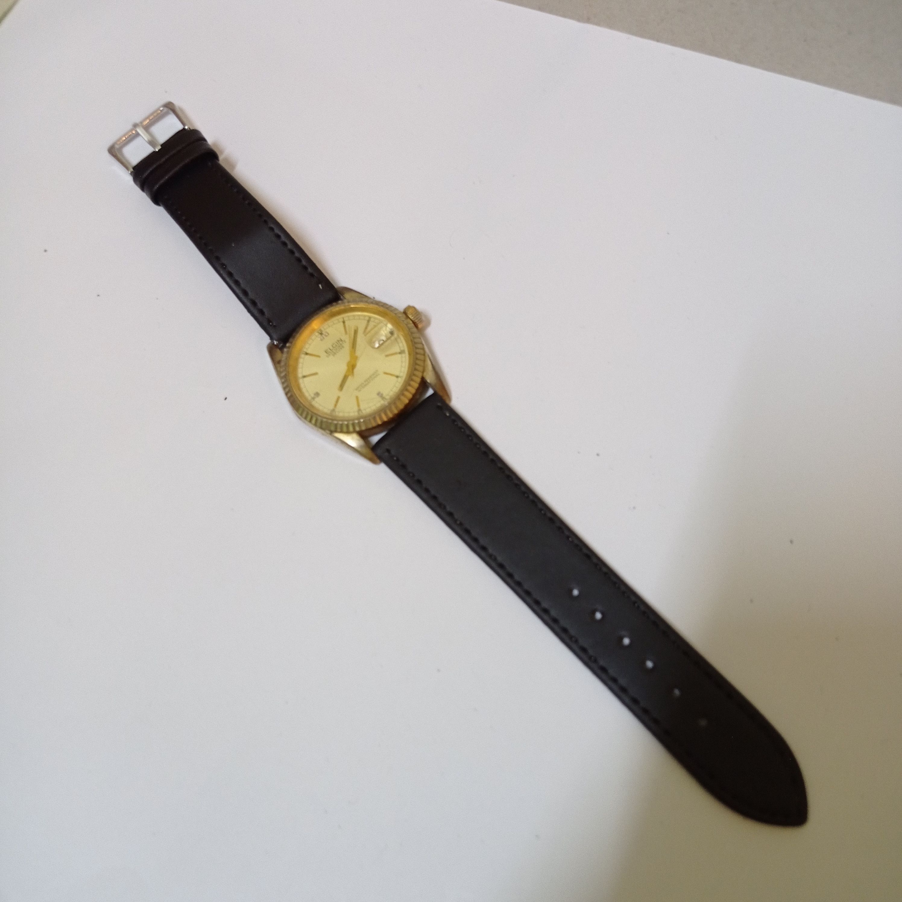 Elgin National Watch Company × Vintage Retro ELGIN "DATE QUARTZ DELUXE" OLD WATCH Size ONE SIZE - 6 Thumbnail