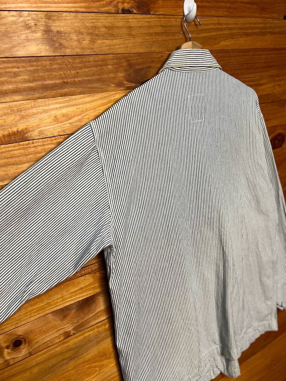 Vintage PRACT STUDIO CHORE JACKET BLUE STRIPE Size US L / EU 52-54 / 3 - 9 Thumbnail