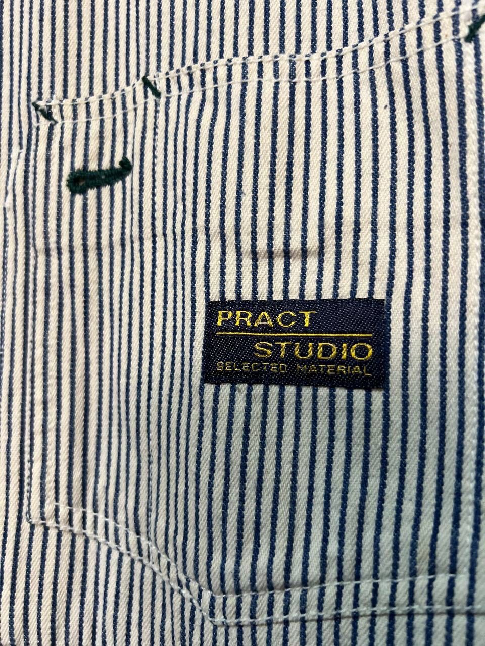 Vintage PRACT STUDIO CHORE JACKET BLUE STRIPE Size US L / EU 52-54 / 3 - 5 Thumbnail