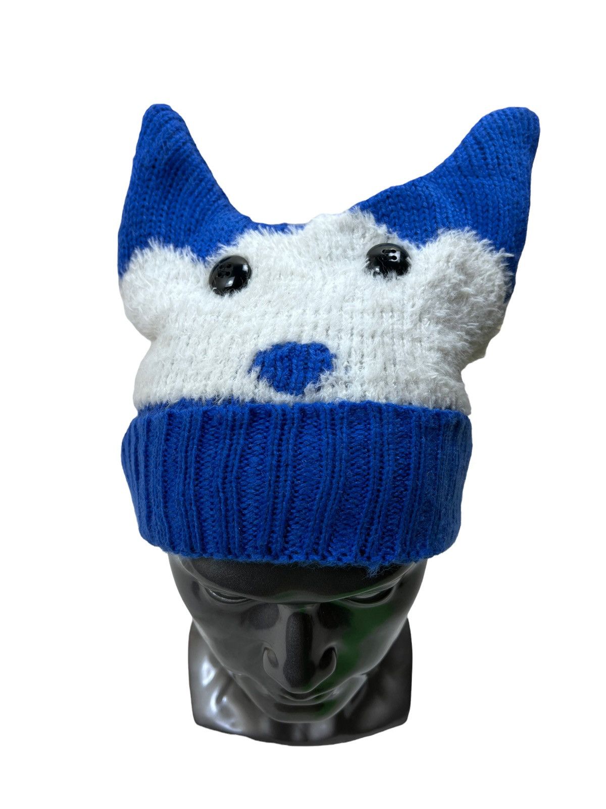 Japanese Brand Vintage Japanese Brand Devil Horn Knitted Beanie Hat Size ONE SIZE - 2 Thumbnail
