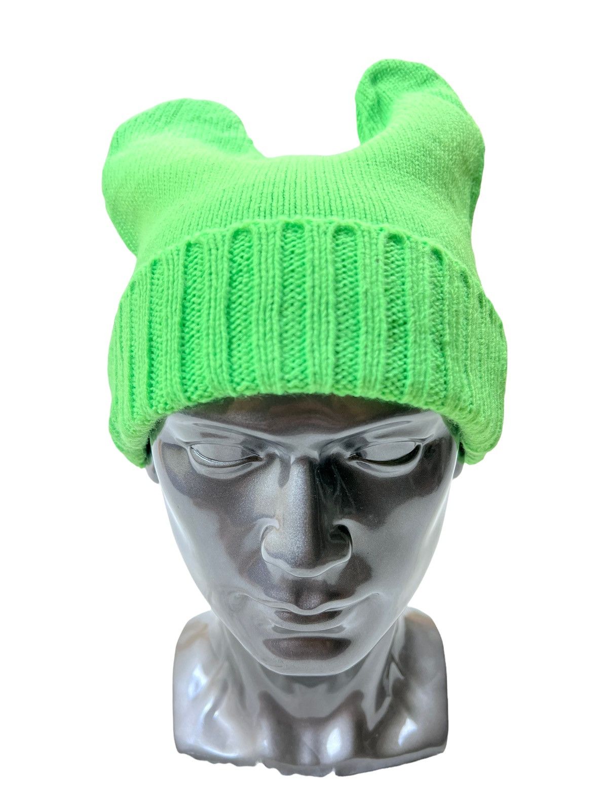 Japanese Brand Vintage Japanese Brand Devil Horn Knitted Beanie Hat Size ONE SIZE - 1 Thumbnail