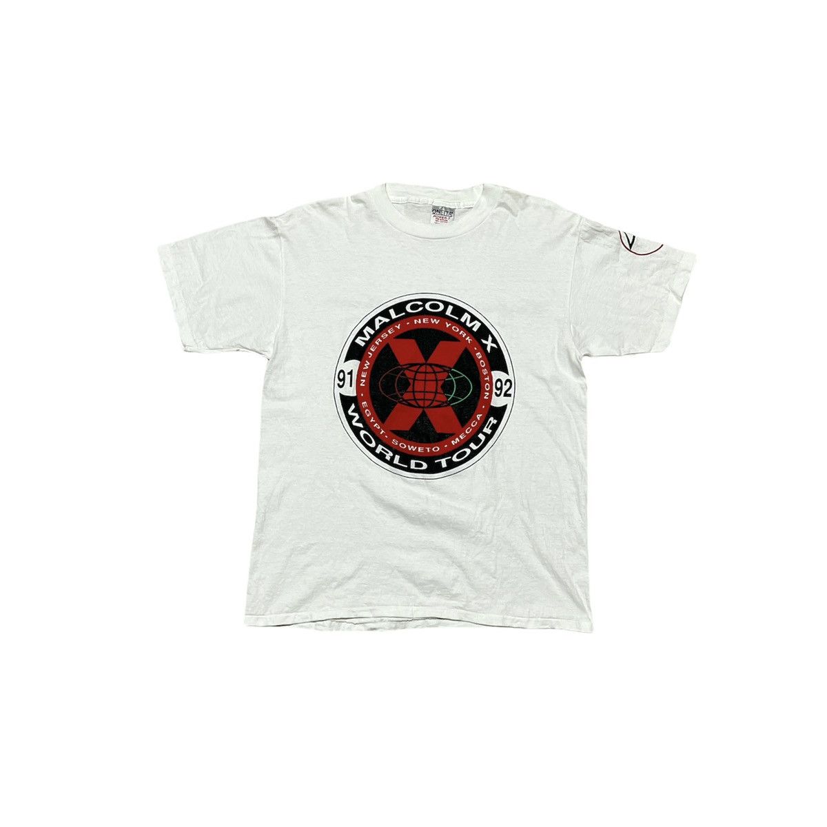Vintage Vintage 40 Acres and a Mule Malcolm X World Tour T shirt Size US L / EU 52-54 / 3 - 1 Thumbnail