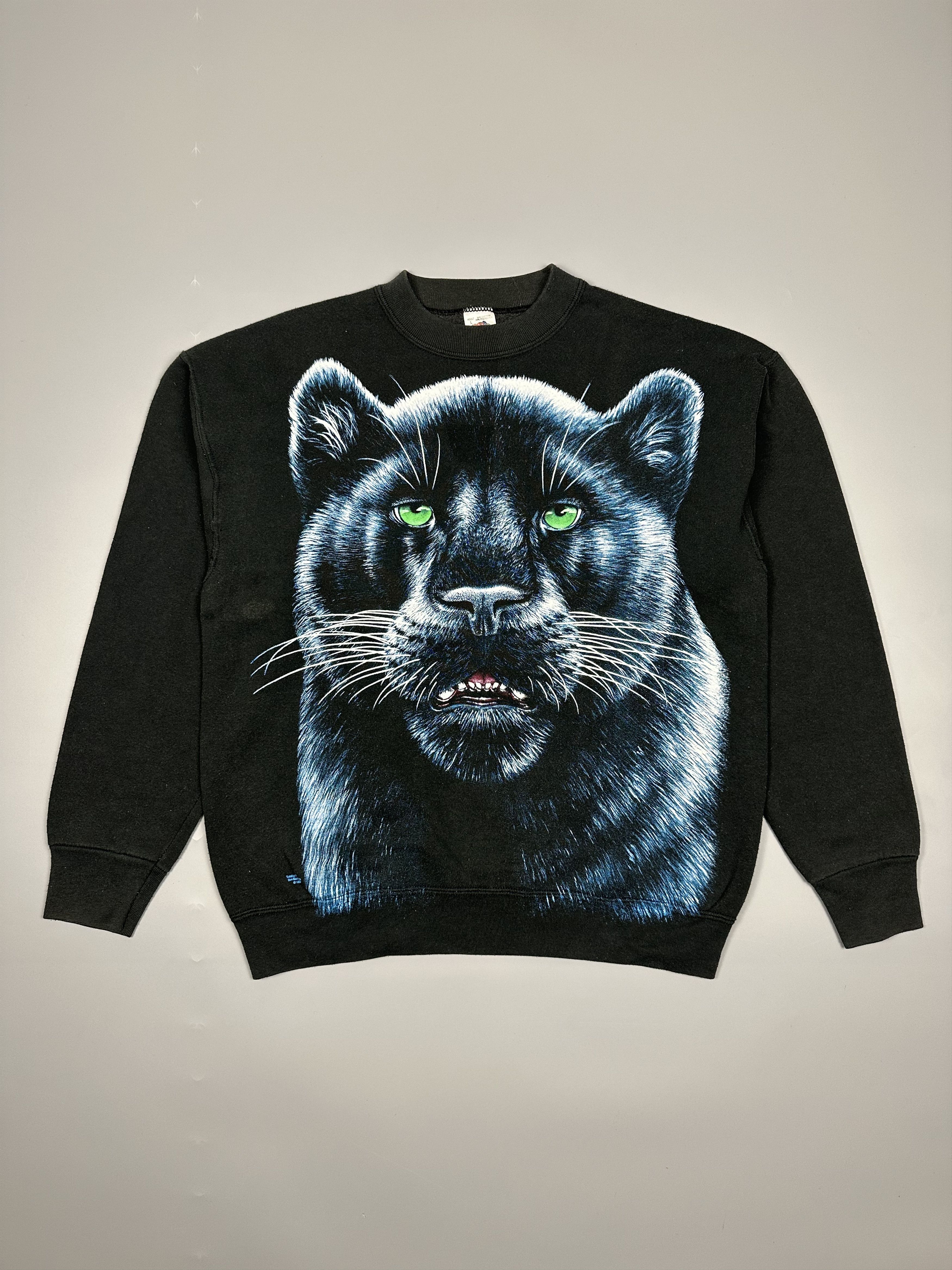 Fruit Of The Loom Vintage 1994 Trinity Product Black Panther Sweatshirt Size US L / EU 52-54 / 3 - 1 Thumbnail