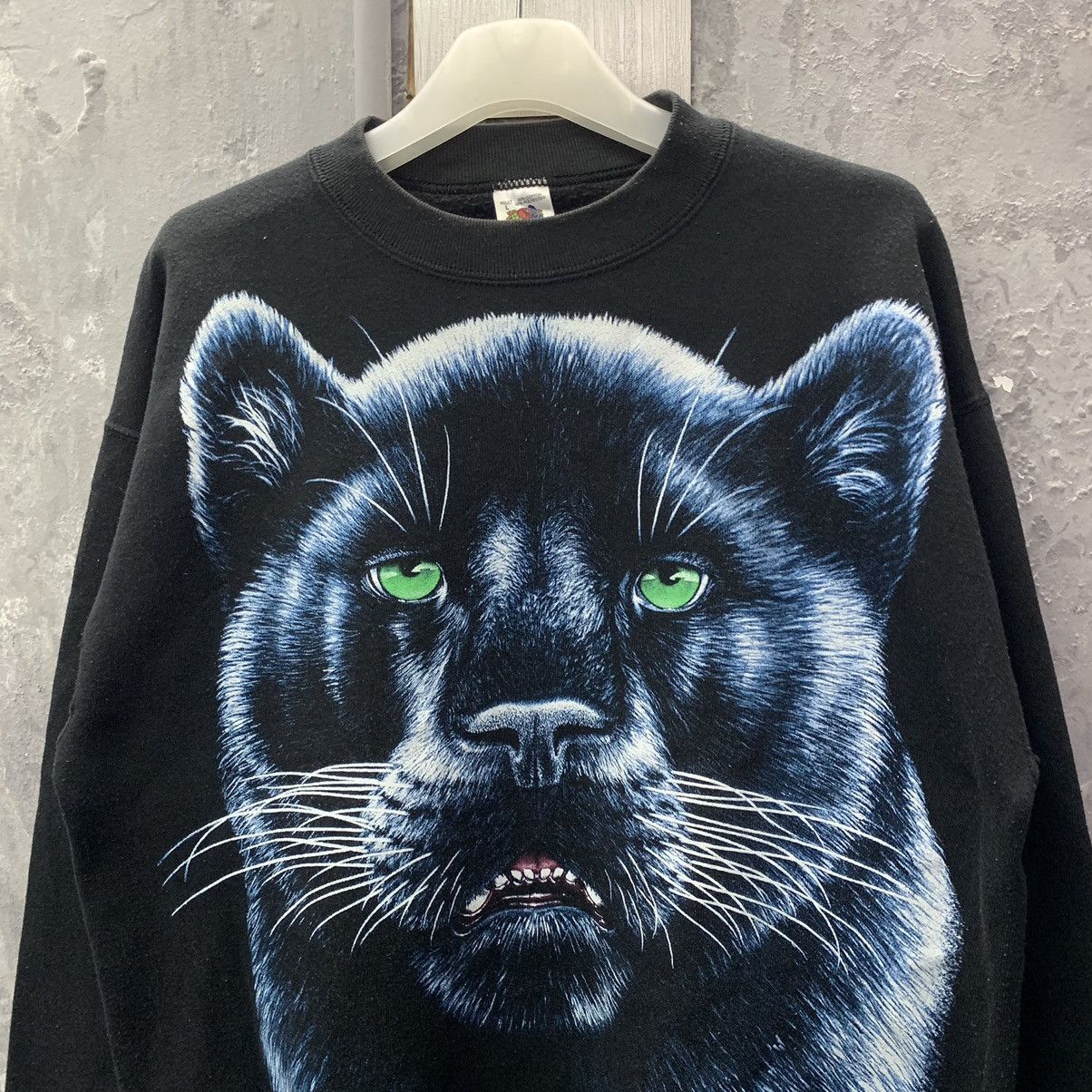Fruit Of The Loom Vintage 1994 Trinity Product Black Panther Sweatshirt Size US L / EU 52-54 / 3 - 3 Thumbnail