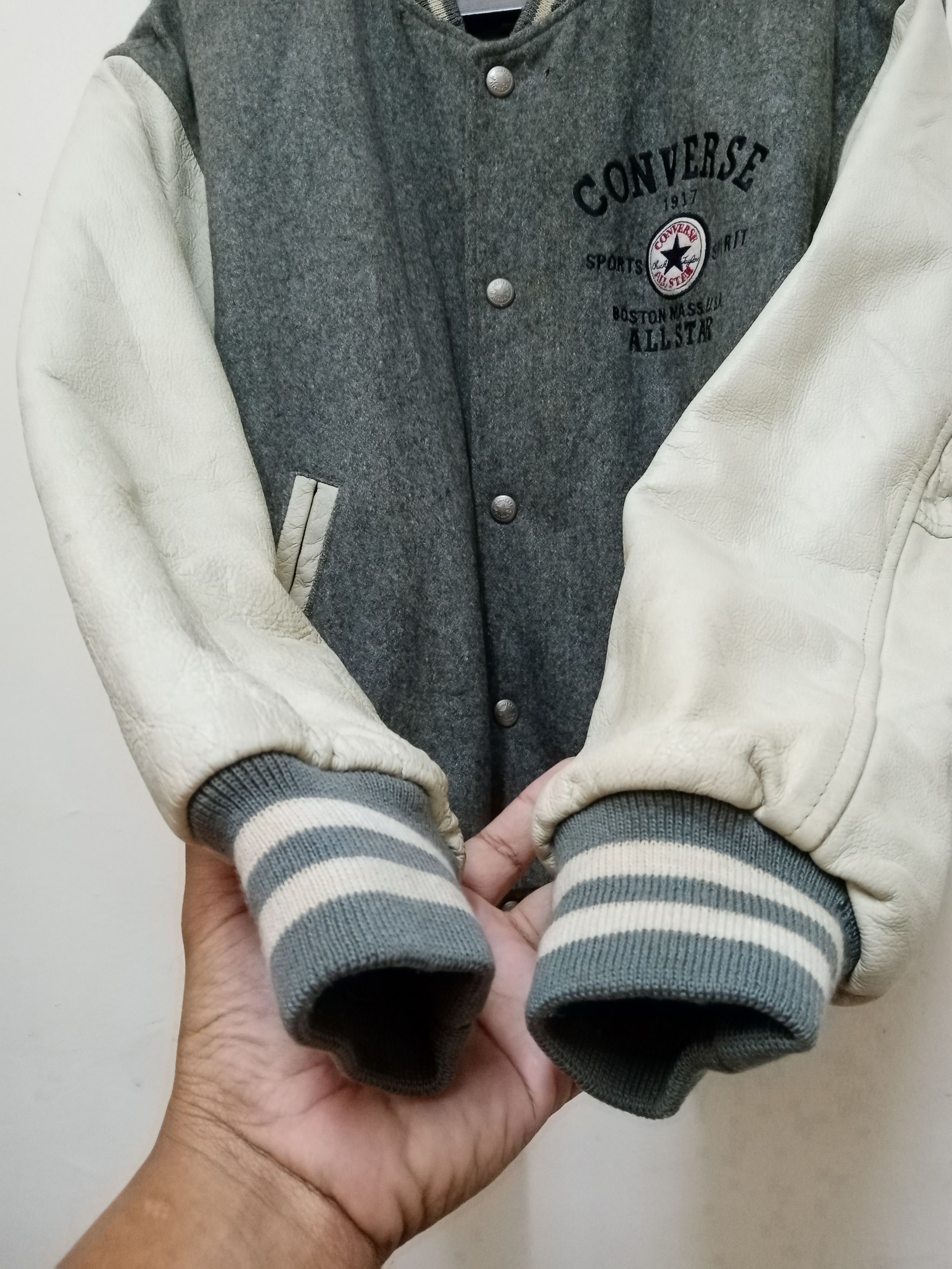 Converse Vintage 90's Converse All Star Wool Leather Varsity Jacket Size US XL / EU 56 / 4 - 7 Thumbnail