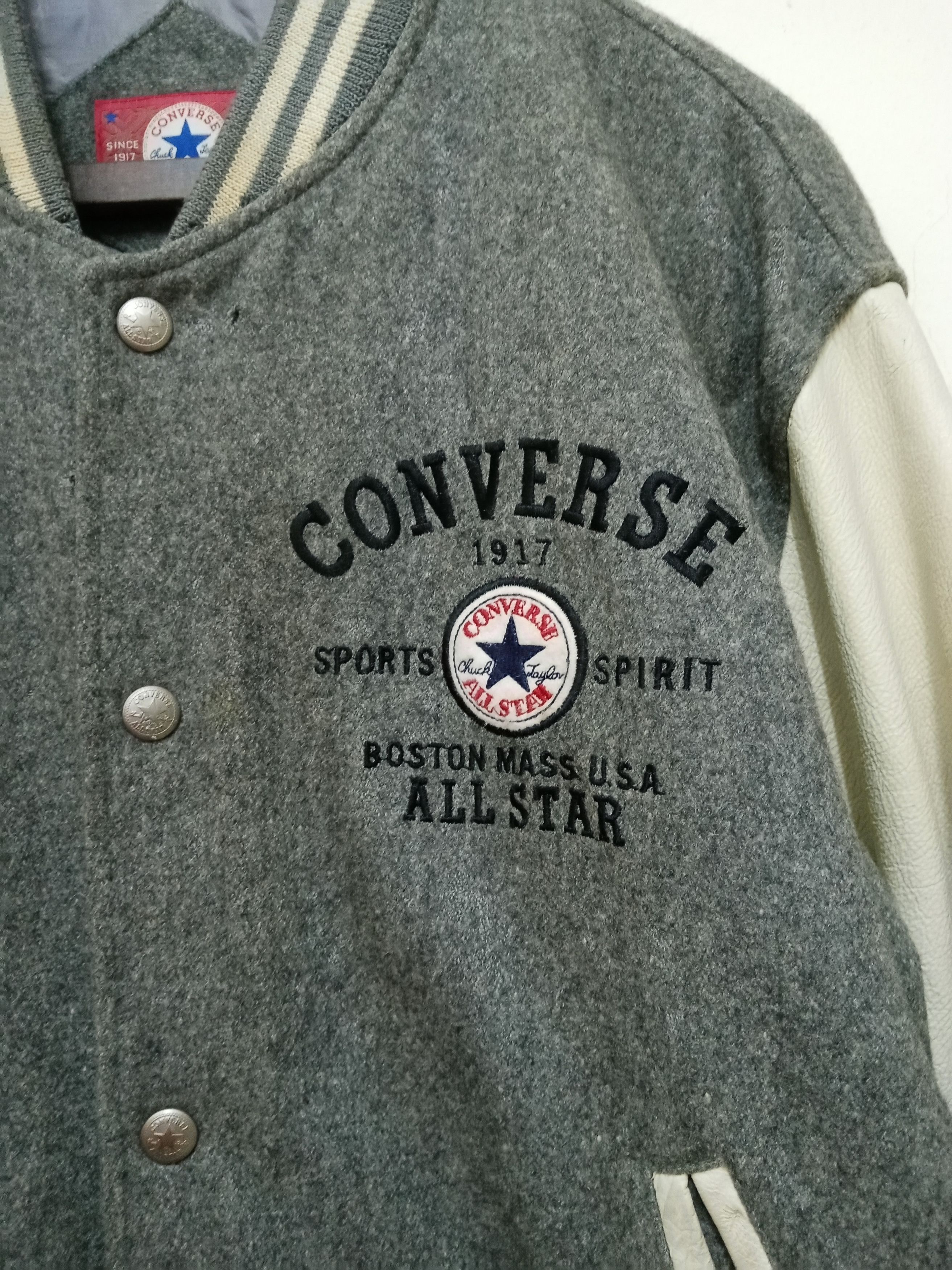 Converse Vintage 90's Converse All Star Wool Leather Varsity Jacket Size US XL / EU 56 / 4 - 6 Thumbnail